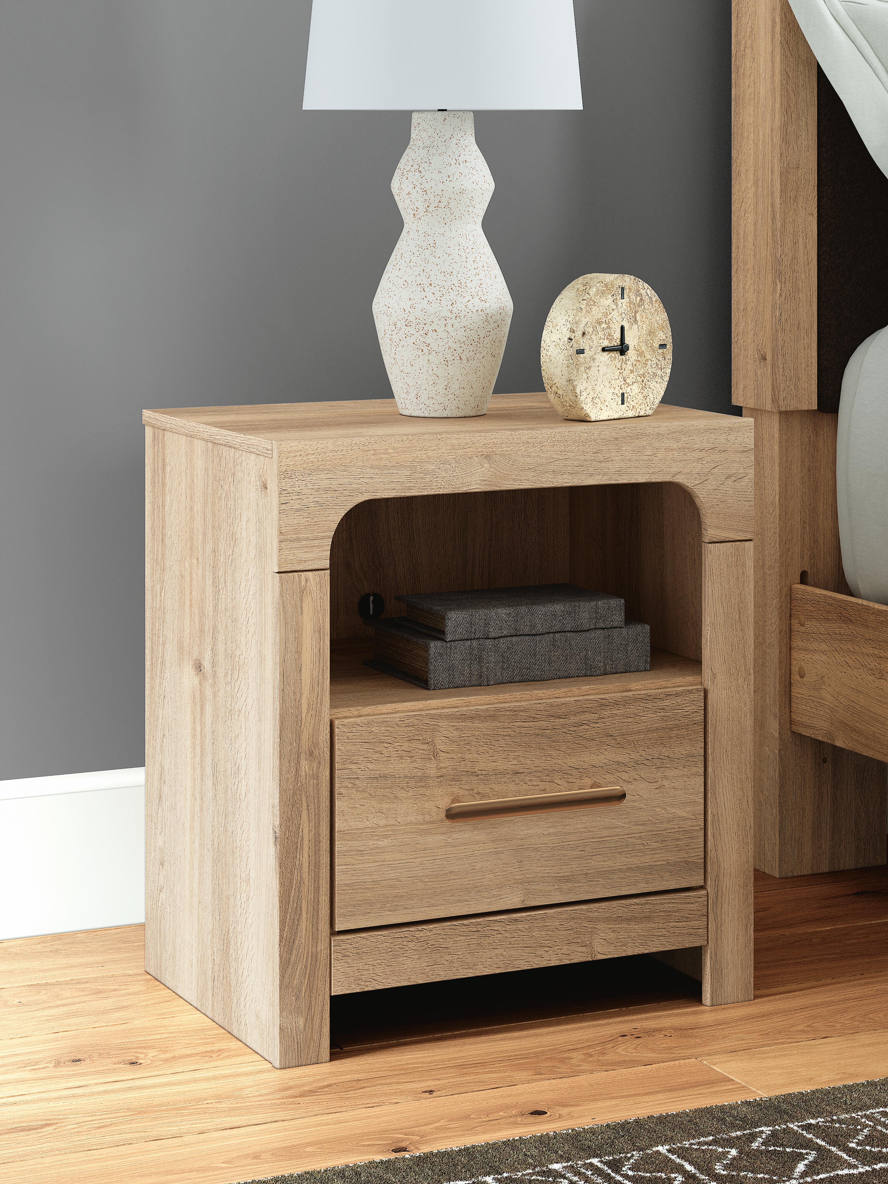 Dar Furniture - Ashley Furniture - Kinlanni Nightstand - One Drawer Night Stand / Tan - PCB1360-91