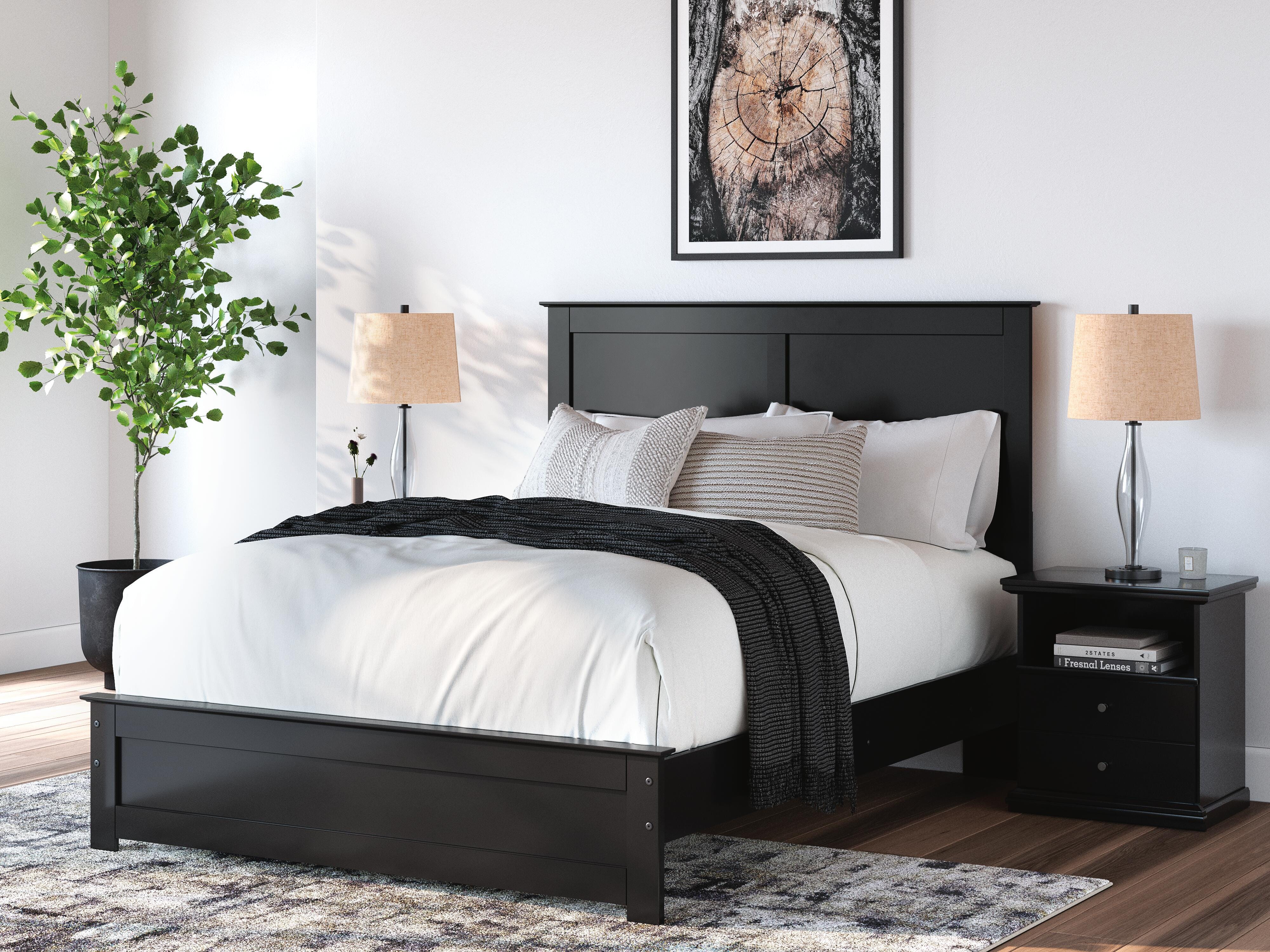 Dar Furniture - Ashley Furniture - Maribel Queen Panel Bed - Queen Panel Bed / Black - B138B53