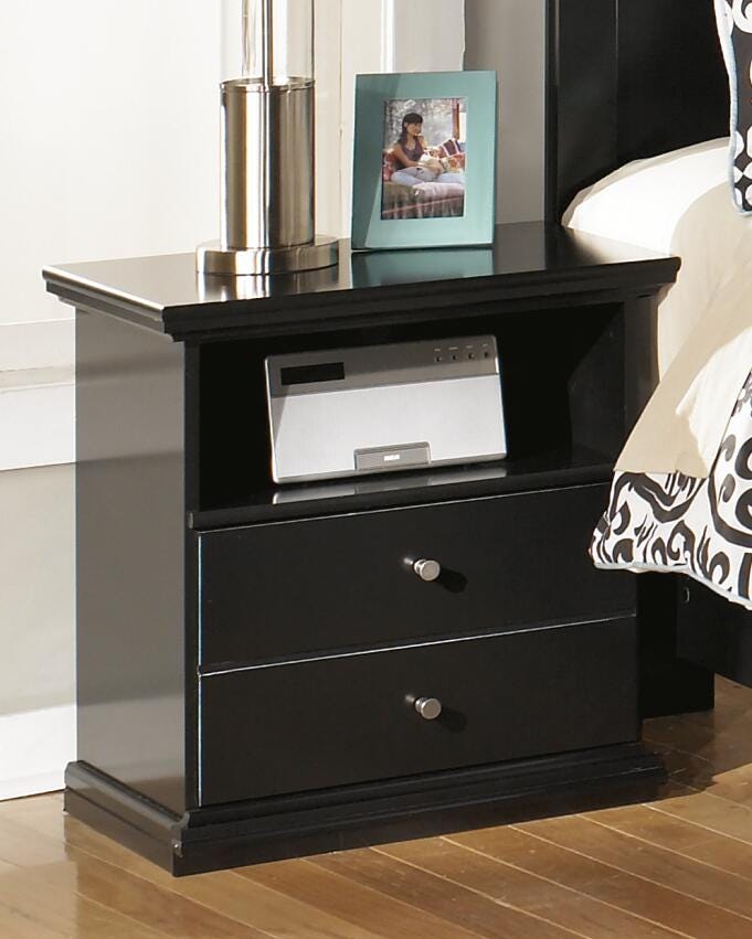 Dar Furniture - Ashley Furniture - Maribel Nightstand - One Drawer Night Stand / Black - B138-91