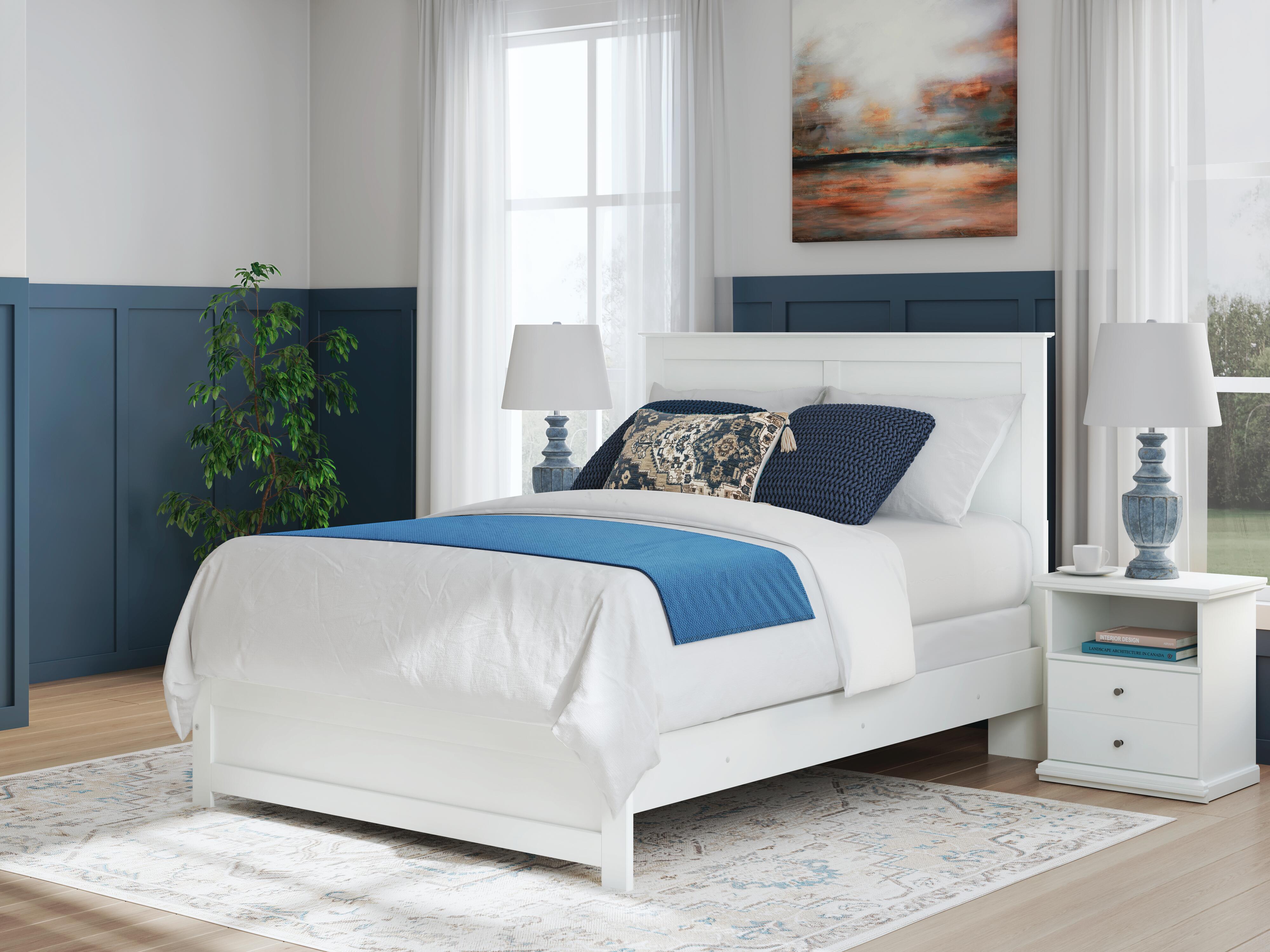 Dar Furniture - Ashley Furniture - Bostwick Shoals Queen Panel Bed - Queen Panel Bed / White - B139B43