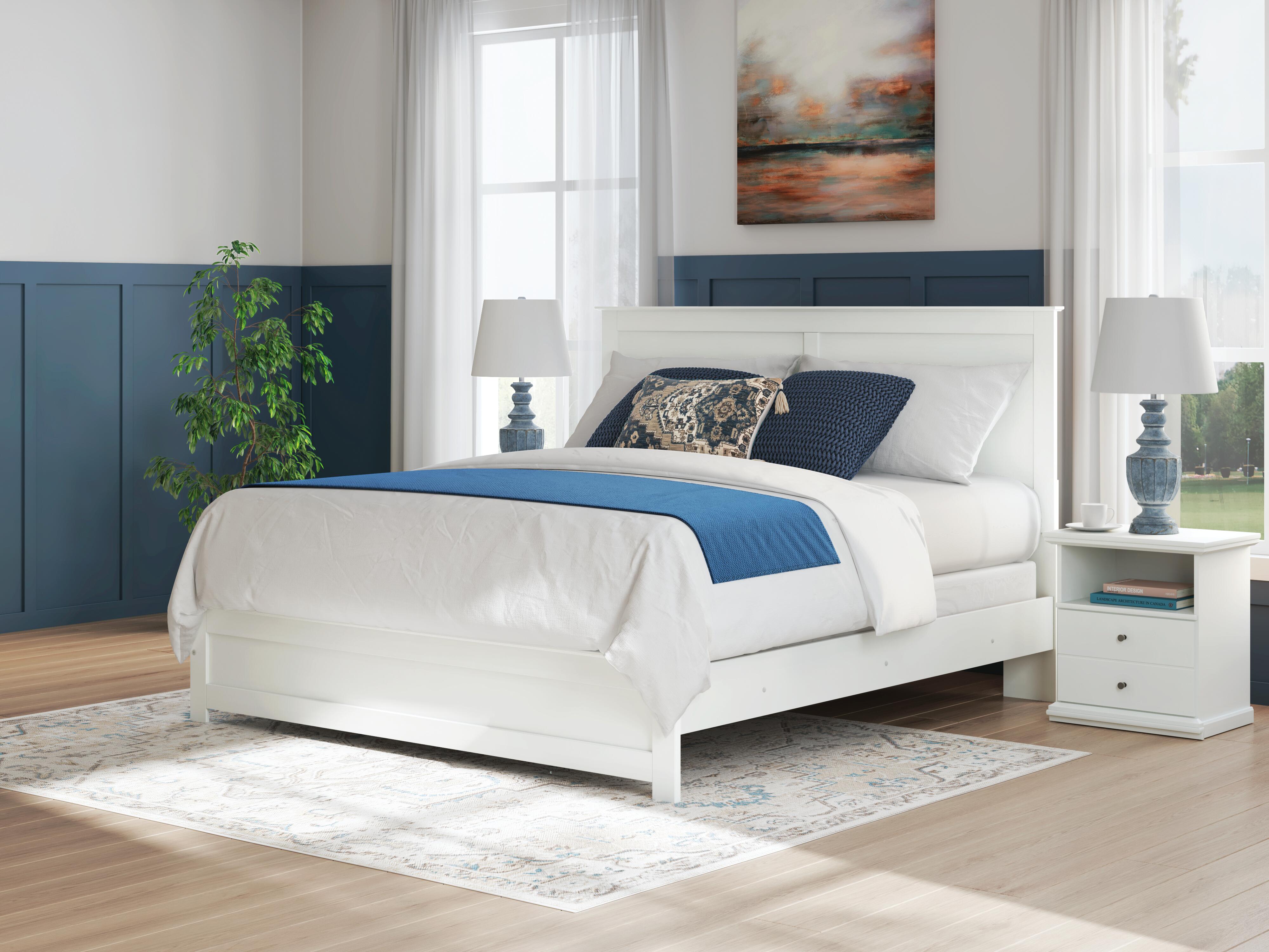 Dar Furniture - Ashley Furniture - Bostwick Shoals King Panel Bed - King Panel Bed / White - B139B47