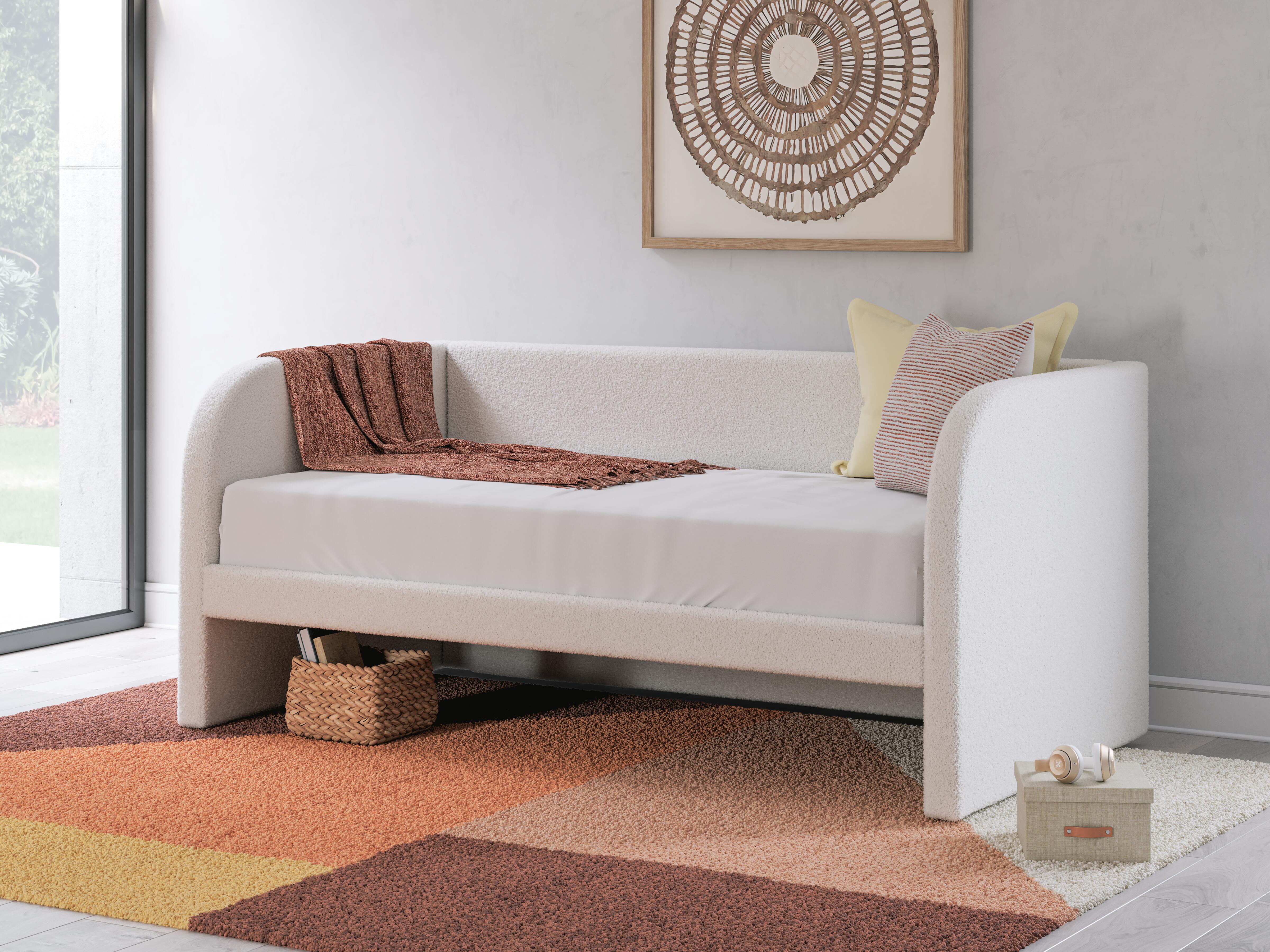 Dar Furniture - Ashley Furniture - Arloster Twin Upholstered Day Bed - Twin Upholstered Day Bed / Tan/White - PCB1566B8