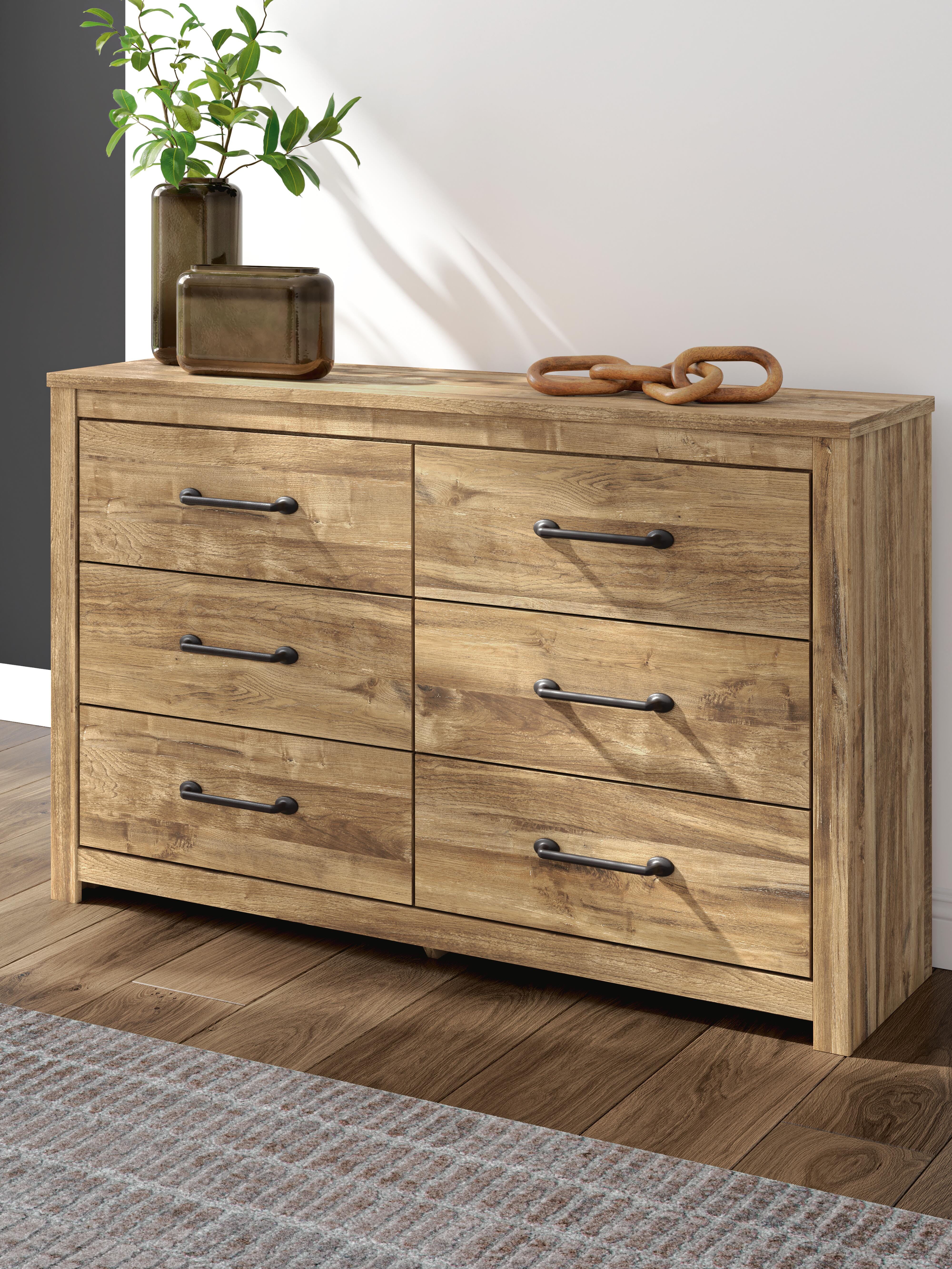 Dar Furniture - Ashley Furniture - Maystonna Dresser - Six Drawer Dresser / Brown - PCB1580-31