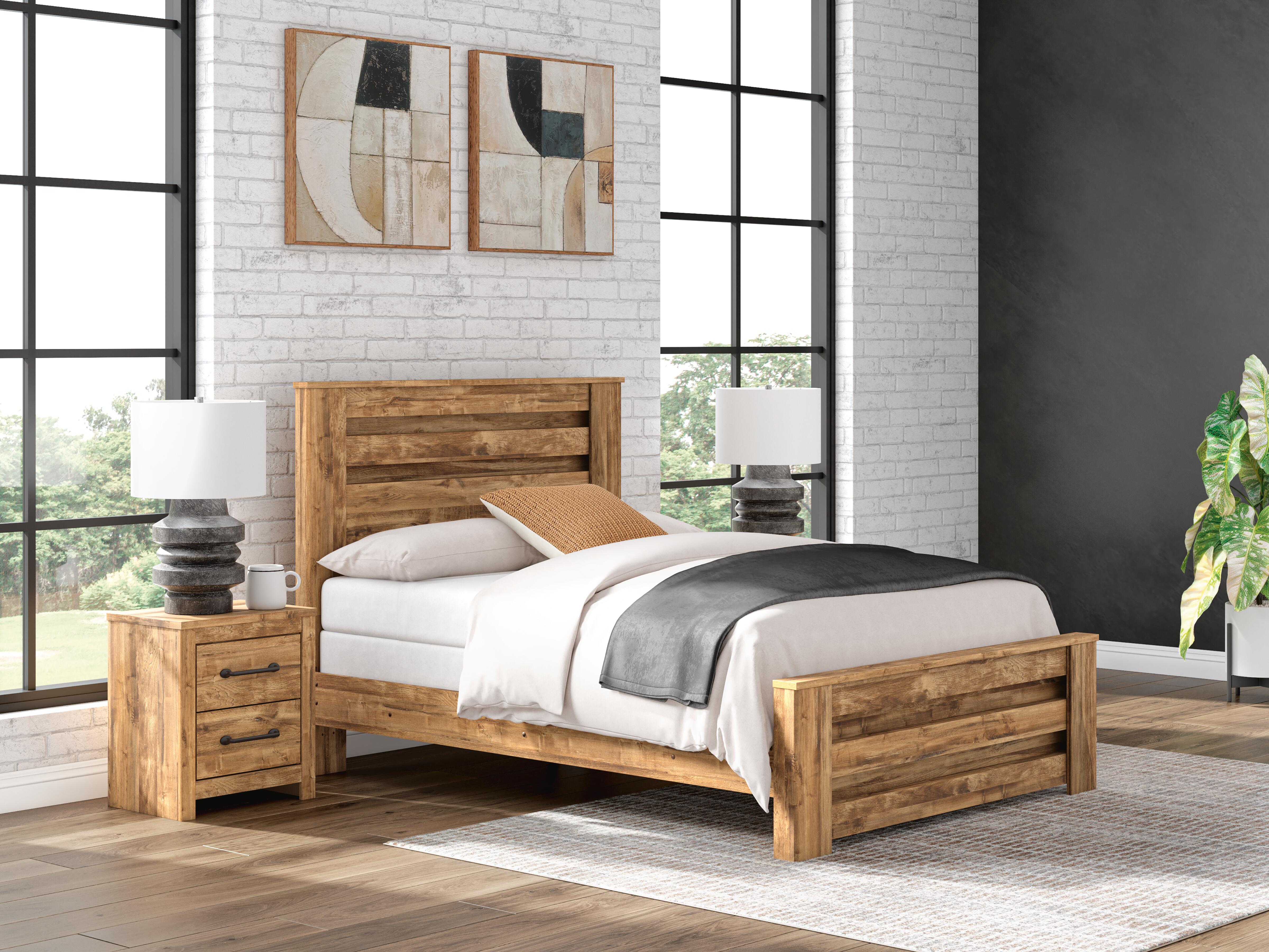 Dar Furniture - Ashley Furniture - Maystonna Queen Panel Bed - Queen Panel Bed / Brown - PCB1580B4