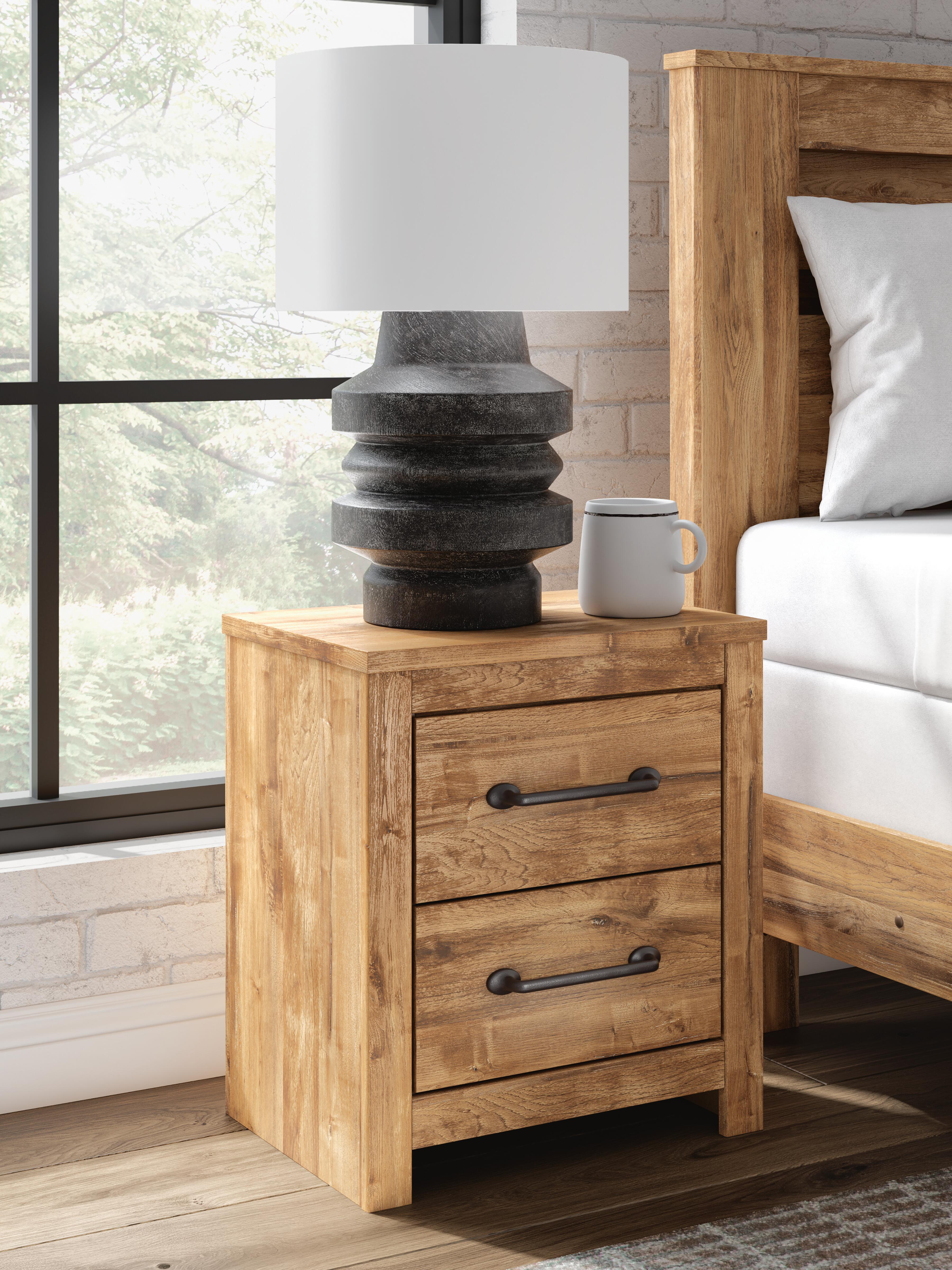 Dar Furniture - Ashley Furniture - Maystonna Nightstand - Two Drawer Night Stand / Brown - PCB1580-92