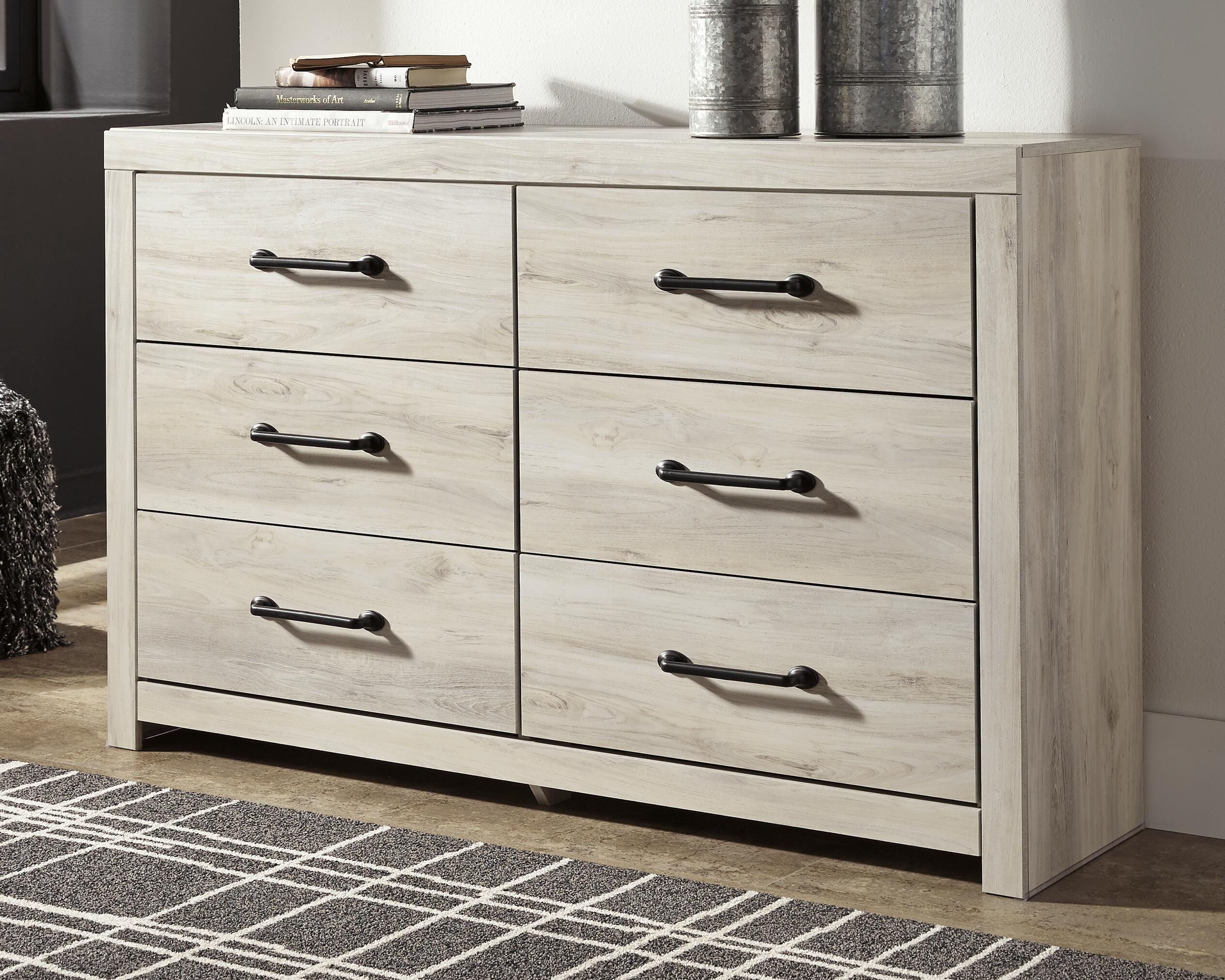 Dar Furniture - Ashley Furniture - Cambeck Dresser - Six Drawer Dresser / Whitewash - B192-31