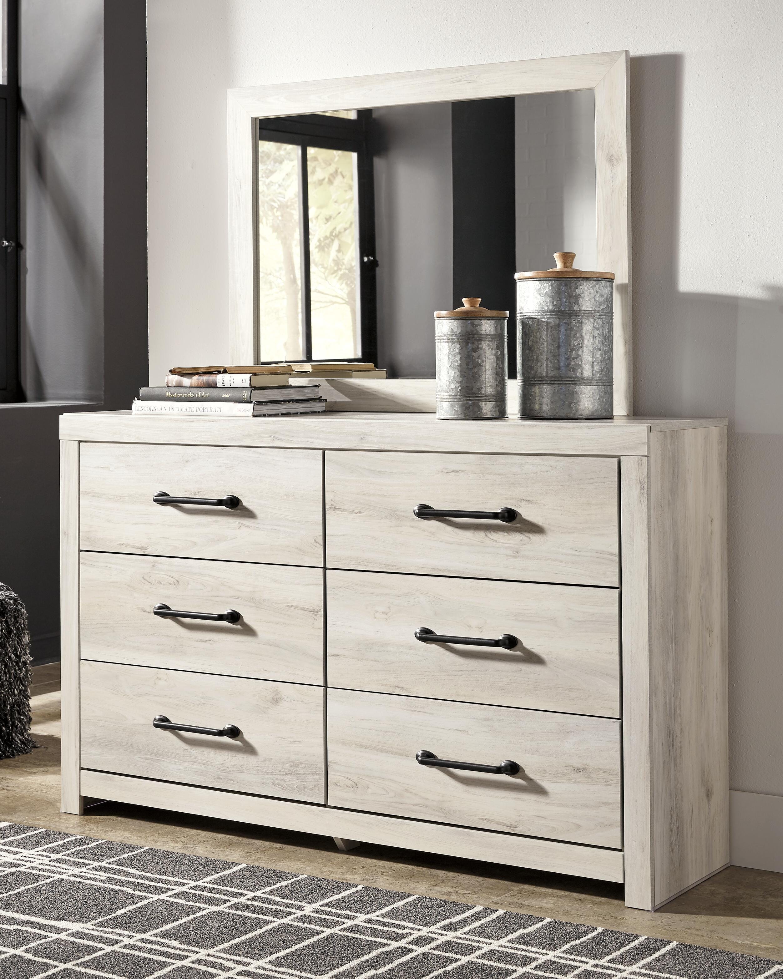 Dar Furniture - Ashley Furniture - Cambeck Dresser and Mirror - Dresser and Mirror / Whitewash - B192B1