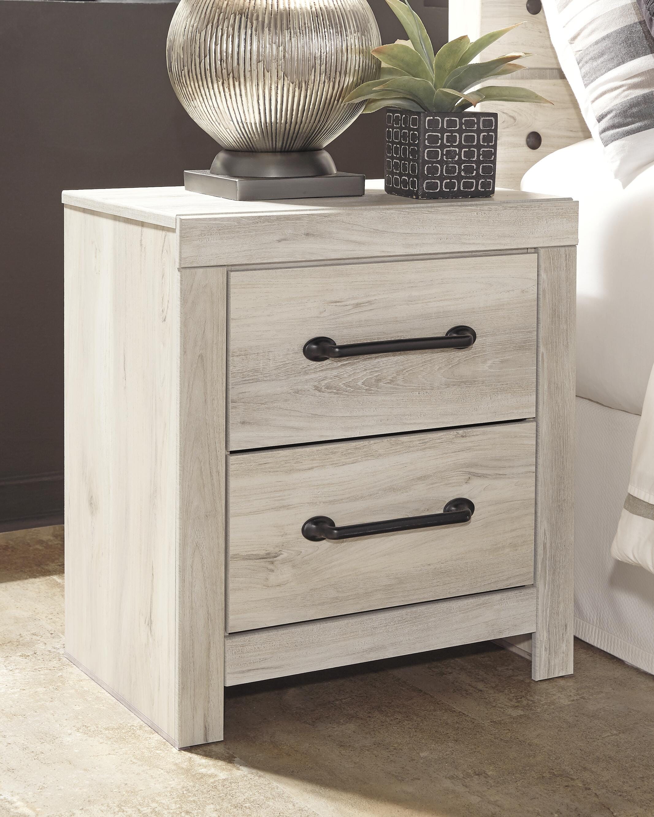 Dar Furniture - Ashley Furniture - Cambeck Nightstand - Two Drawer Night Stand / Whitewash - B192-92