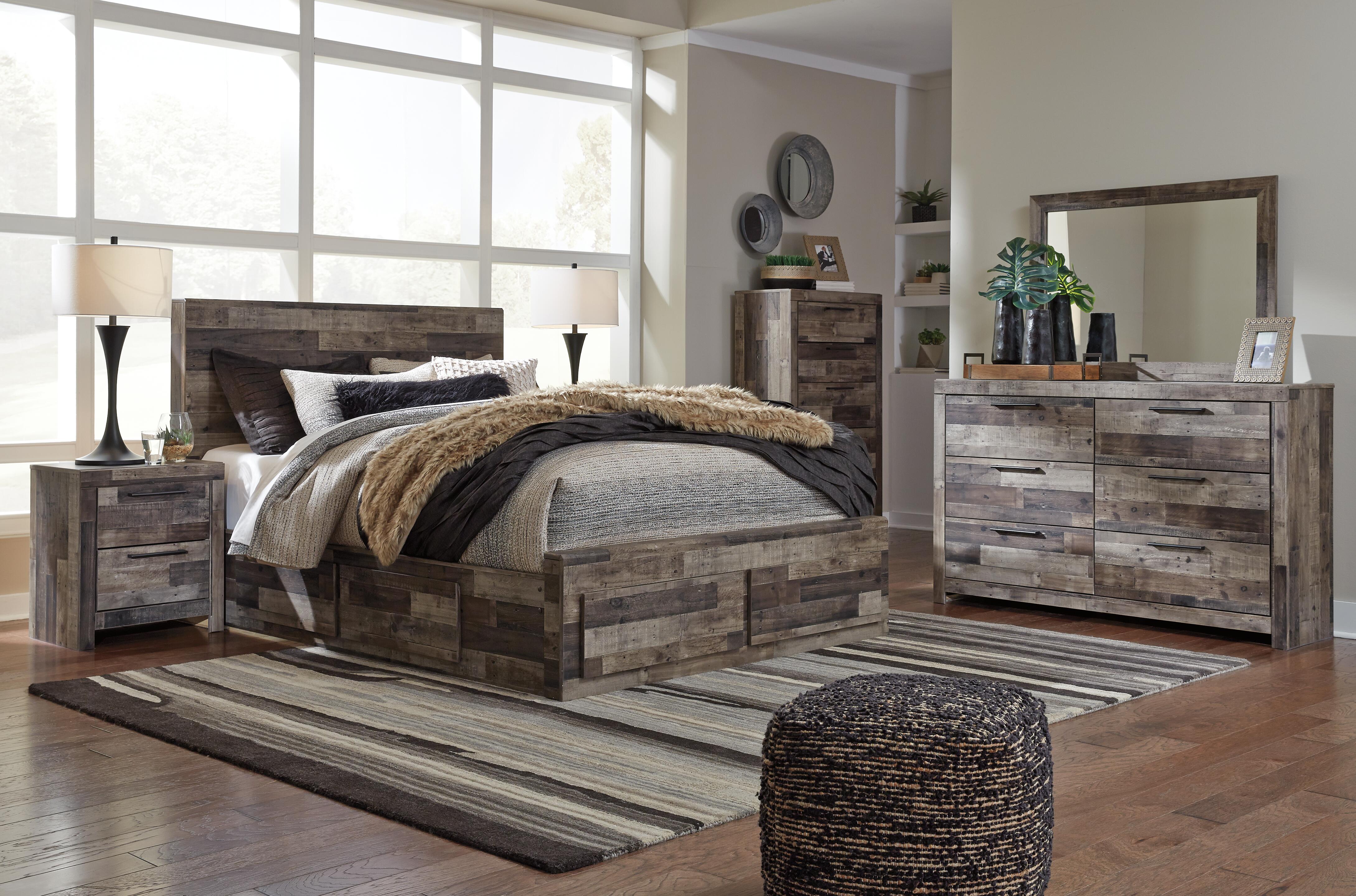 Derekson Full Panel Bed with 6 Storage Drawers