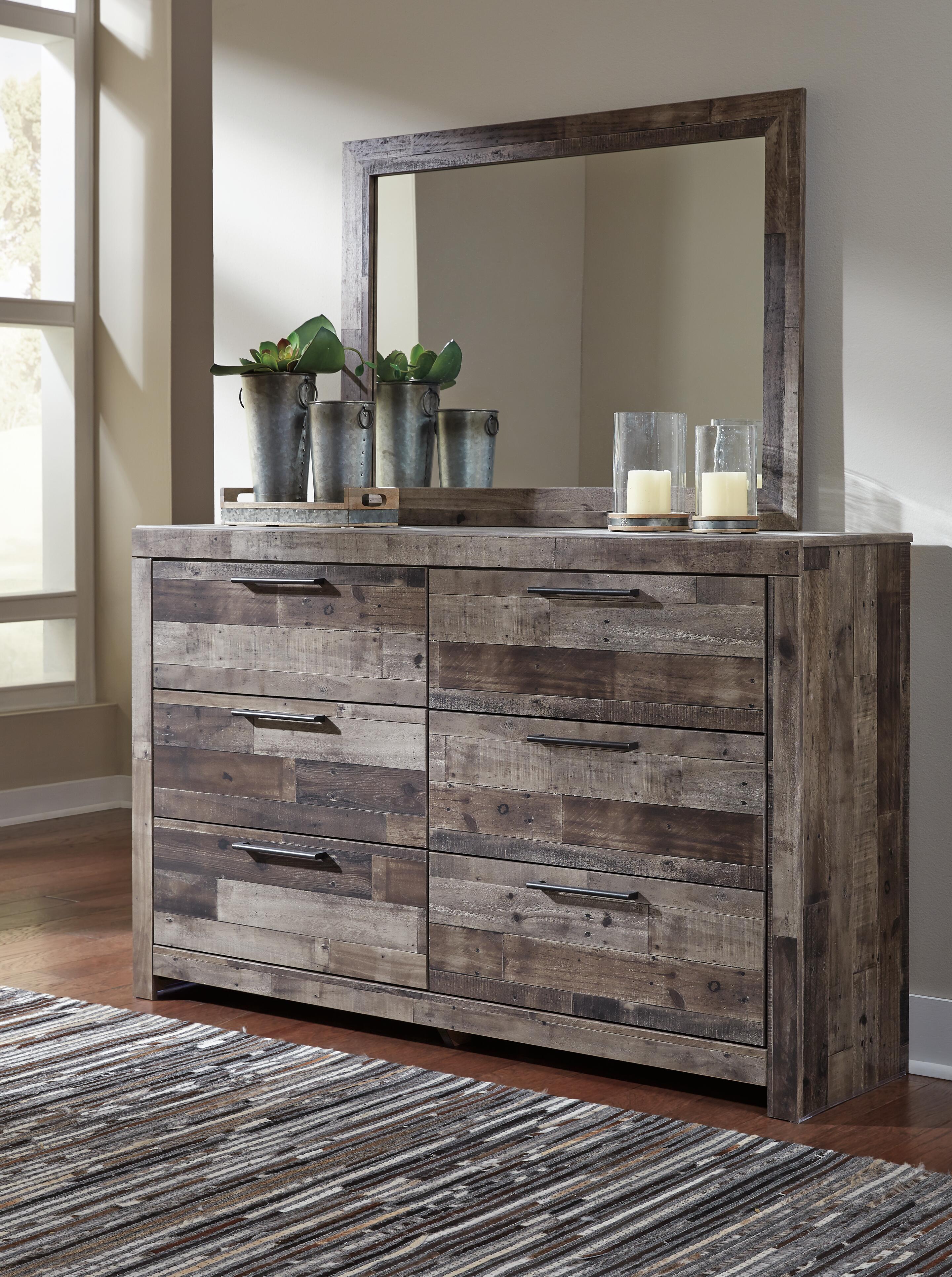 Dar Furniture - Ashley Furniture - Derekson Dresser and Mirror - Dresser and Mirror / Multi Gray - B200B1