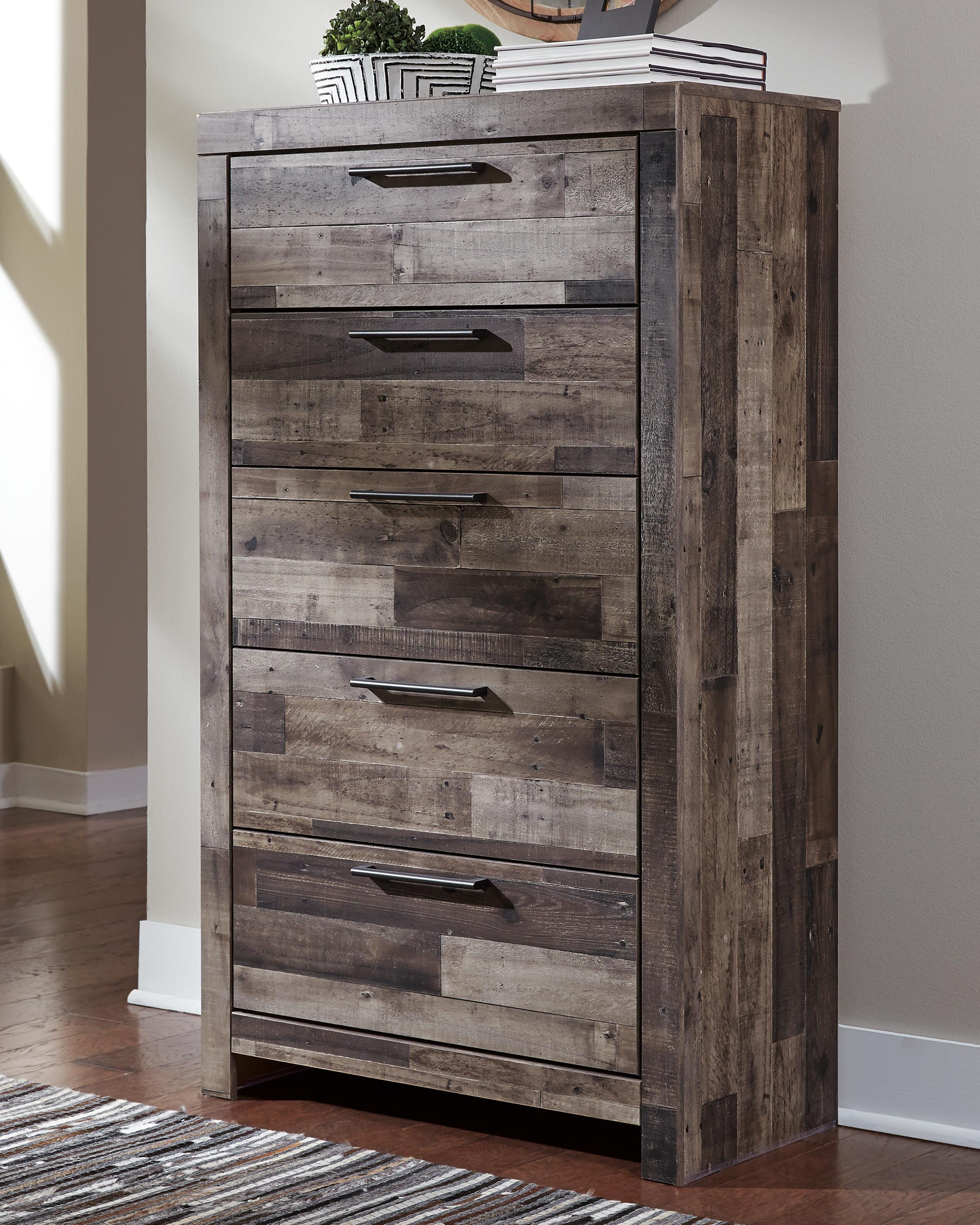 Dar Furniture - Ashley Furniture - Derekson Chest of Drawers - Five Drawer Chest / Multi Gray - B200-46