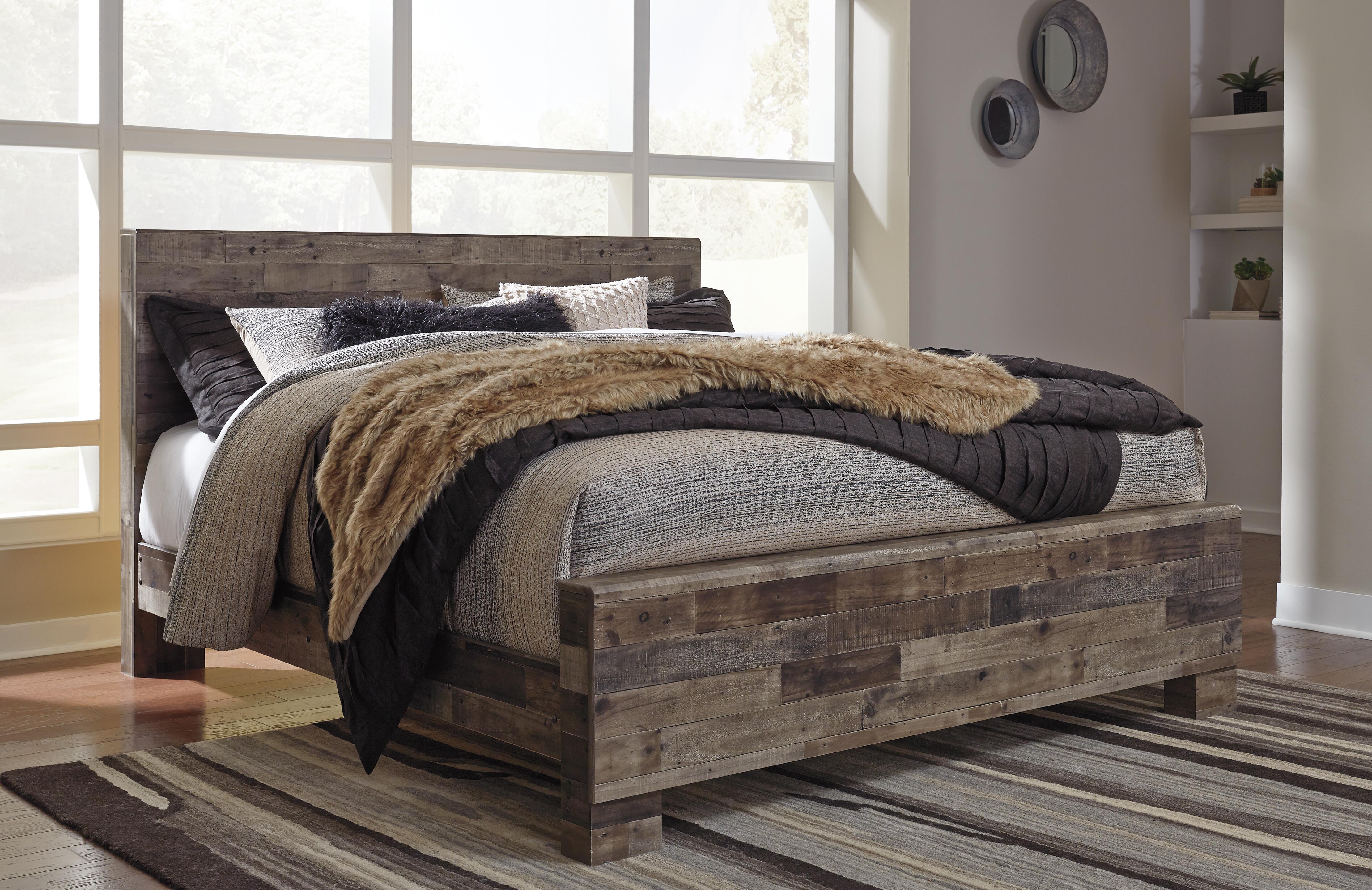 Dar Furniture - Ashley Furniture - Derekson King Panel Bed - King Panel Bed / Multi Gray - B200B11