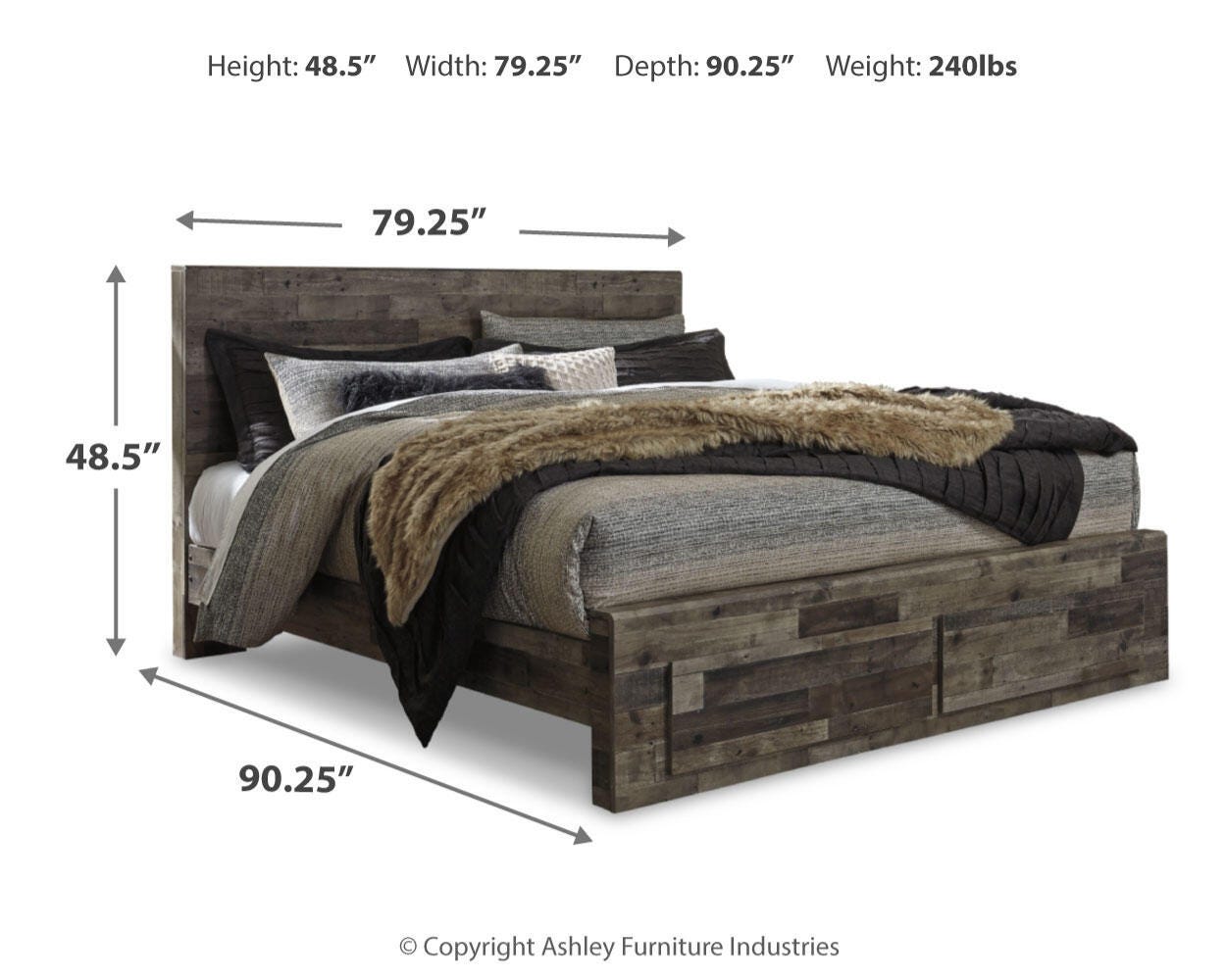 Derekson King Panel Bed with 2 Storage Drawers