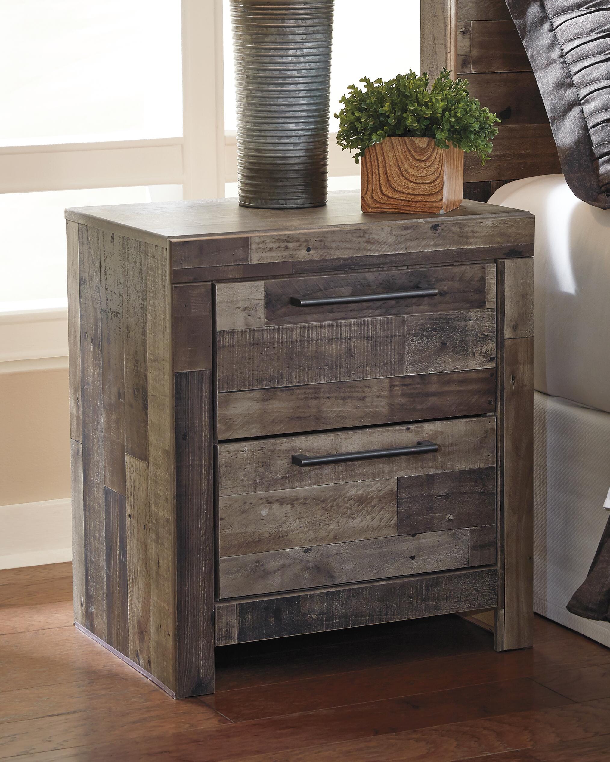 Dar Furniture - Ashley Furniture - Derekson Nightstand - Two Drawer Night Stand / Multi Gray - B200-92