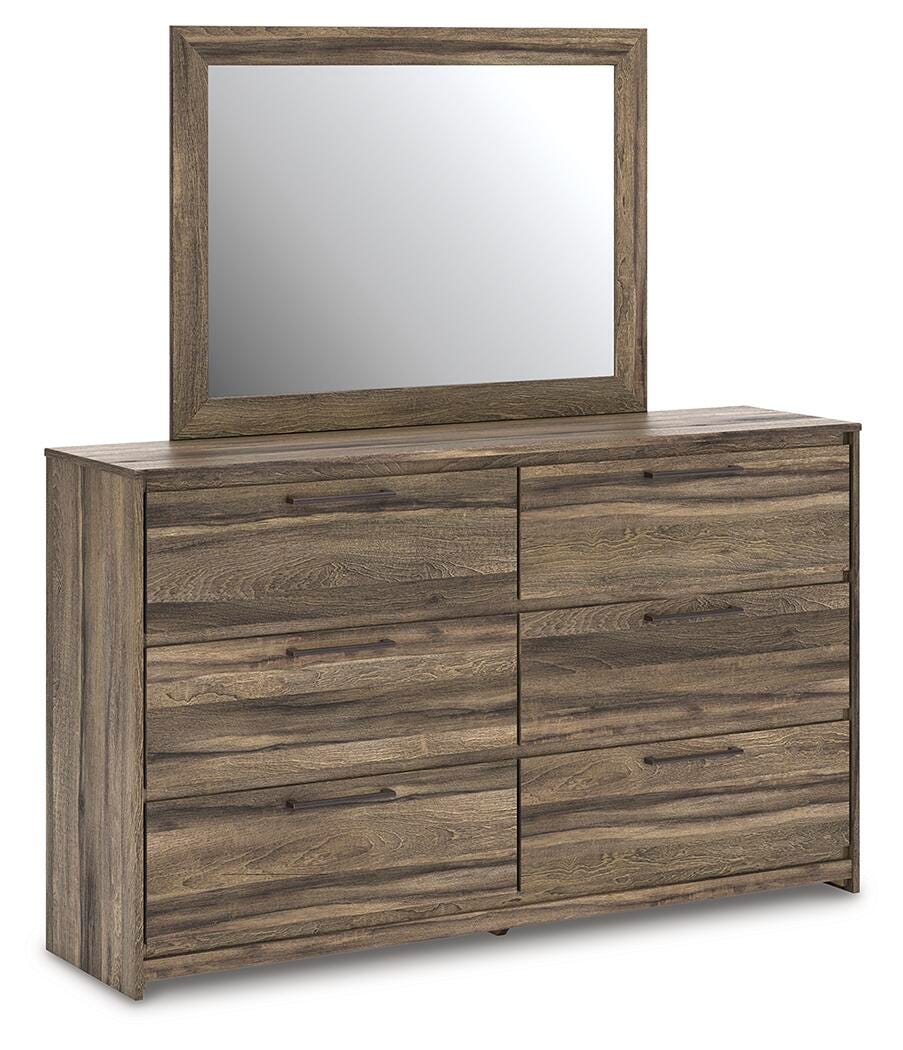 Dar Furniture - Ashley Furniture - Elbrim Dresser and Mirror - Dresser and Mirror / Brown - PCB2005B1