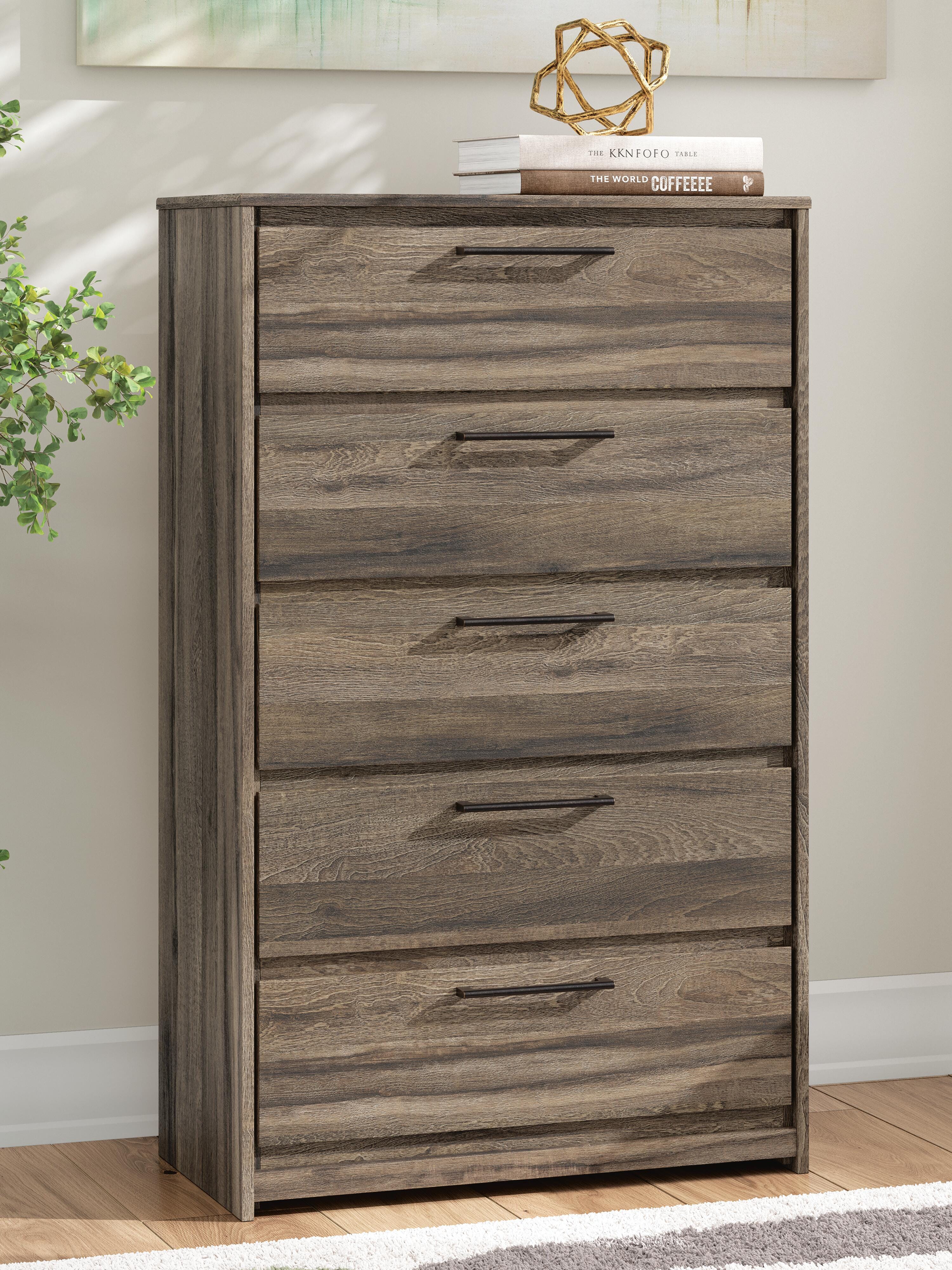 Dar Furniture - Ashley Furniture - Elbrim Chest of Drawers - Five Drawer Chest / Brown - PCB2005-46