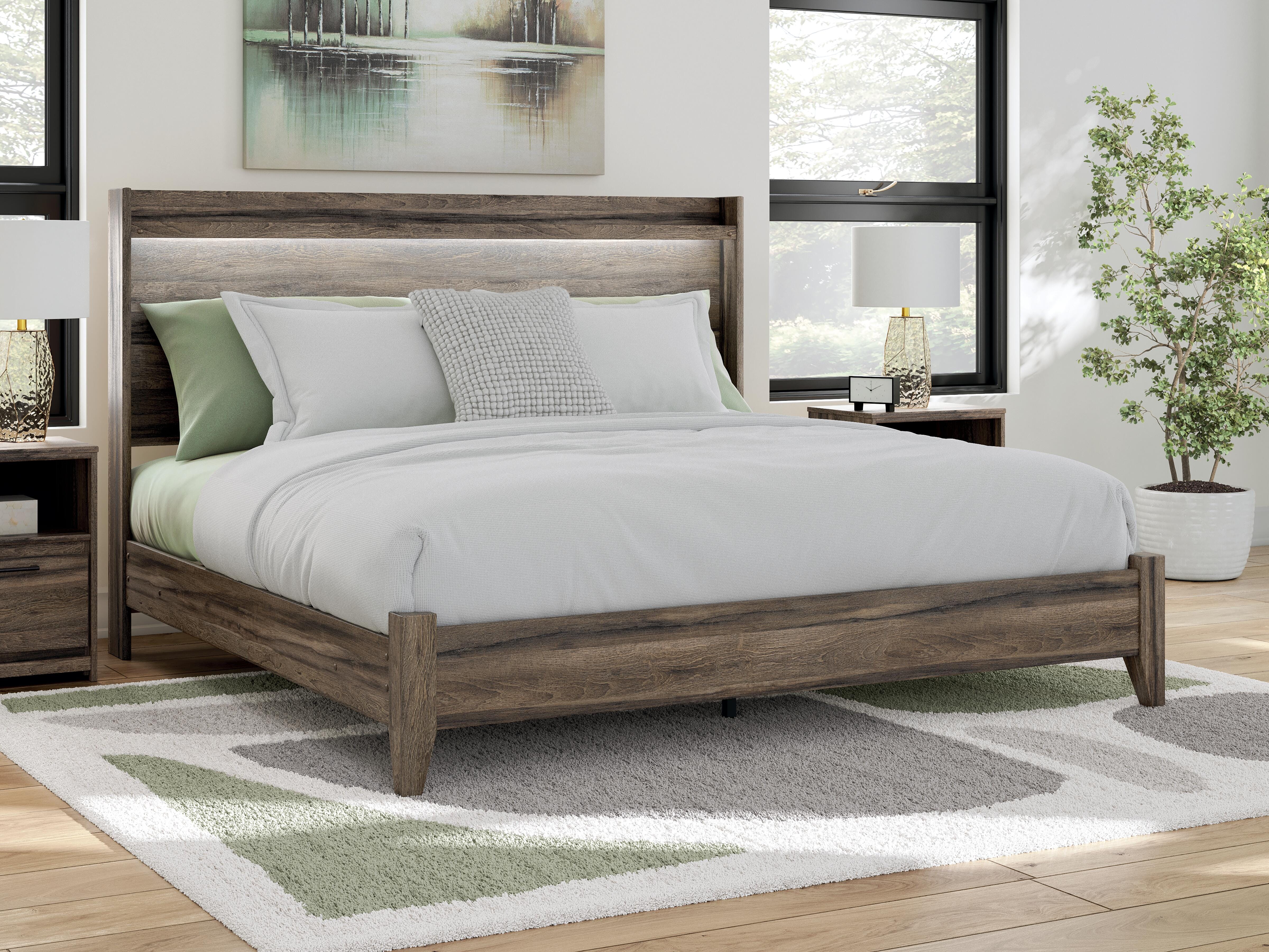 Dar Furniture - Ashley Furniture - Elbrim King Panel Bed - King Panel Bed / Brown - PCB2005B6