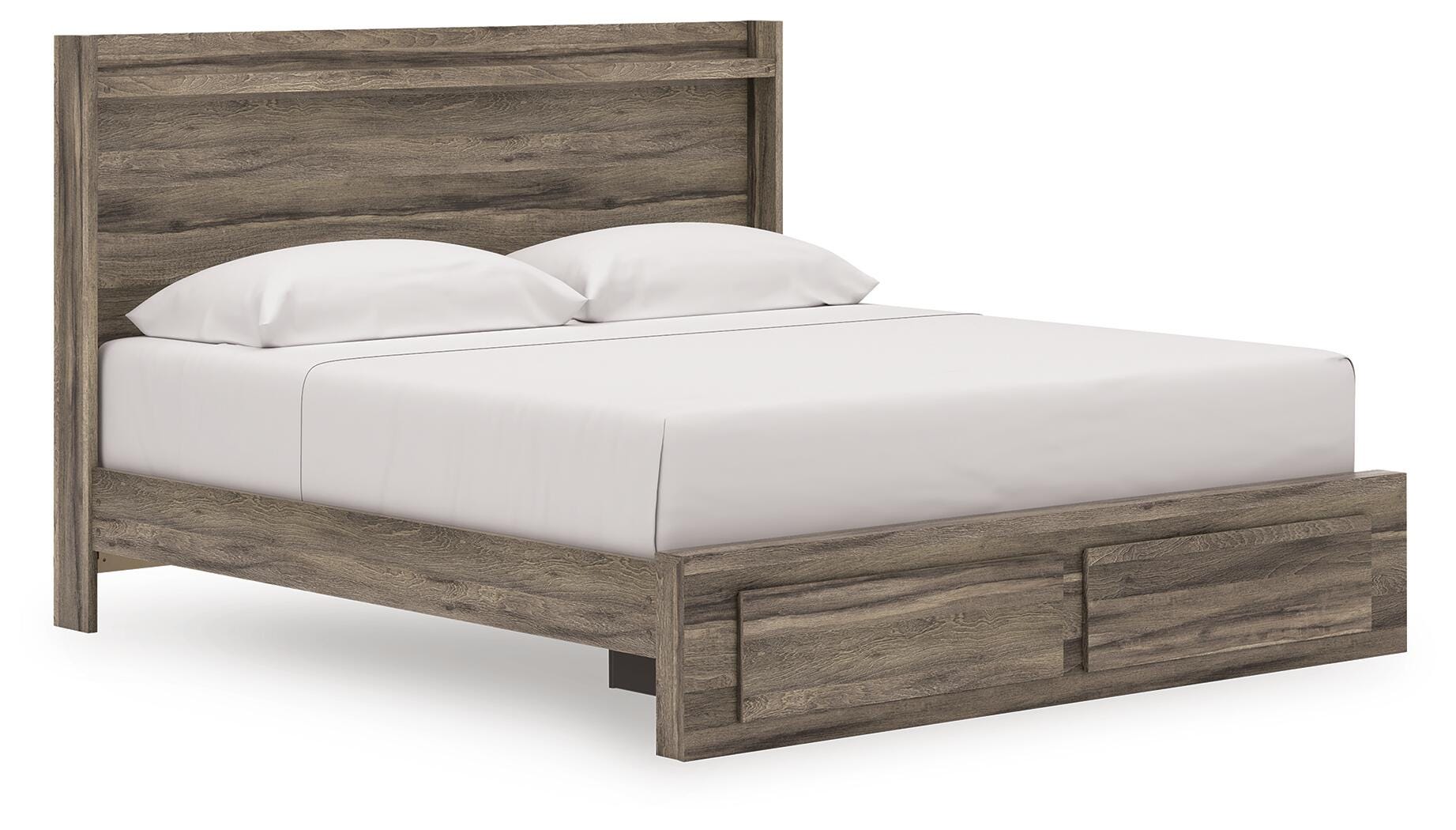 Dar Furniture - Ashley Furniture - Elbrim King Panel Storage Bed - King Panel Storage Bed / Brown - PCB2005B7