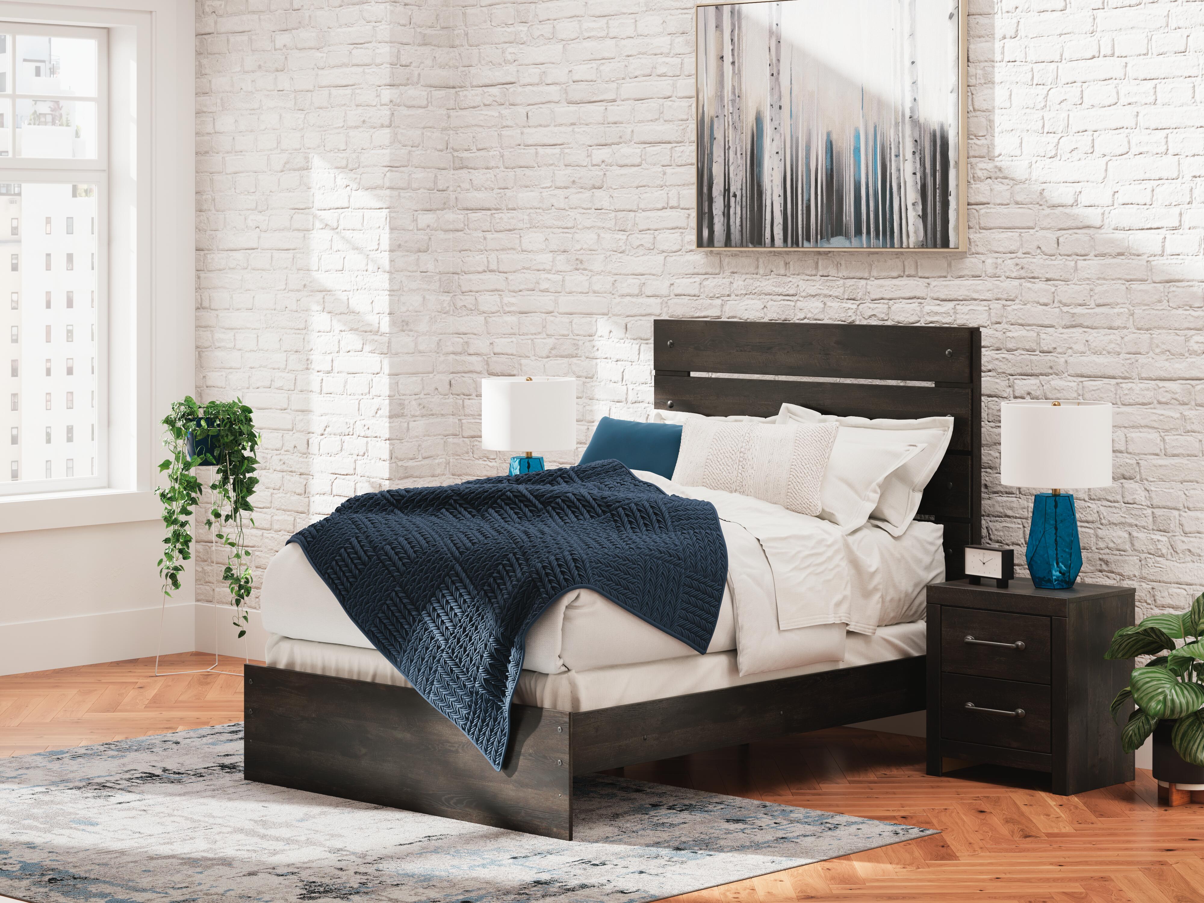 Dar Furniture - Ashley Furniture - Hollivern Full Panel Bed - Full Panel Bed / Dark Gray - PCB2108B12