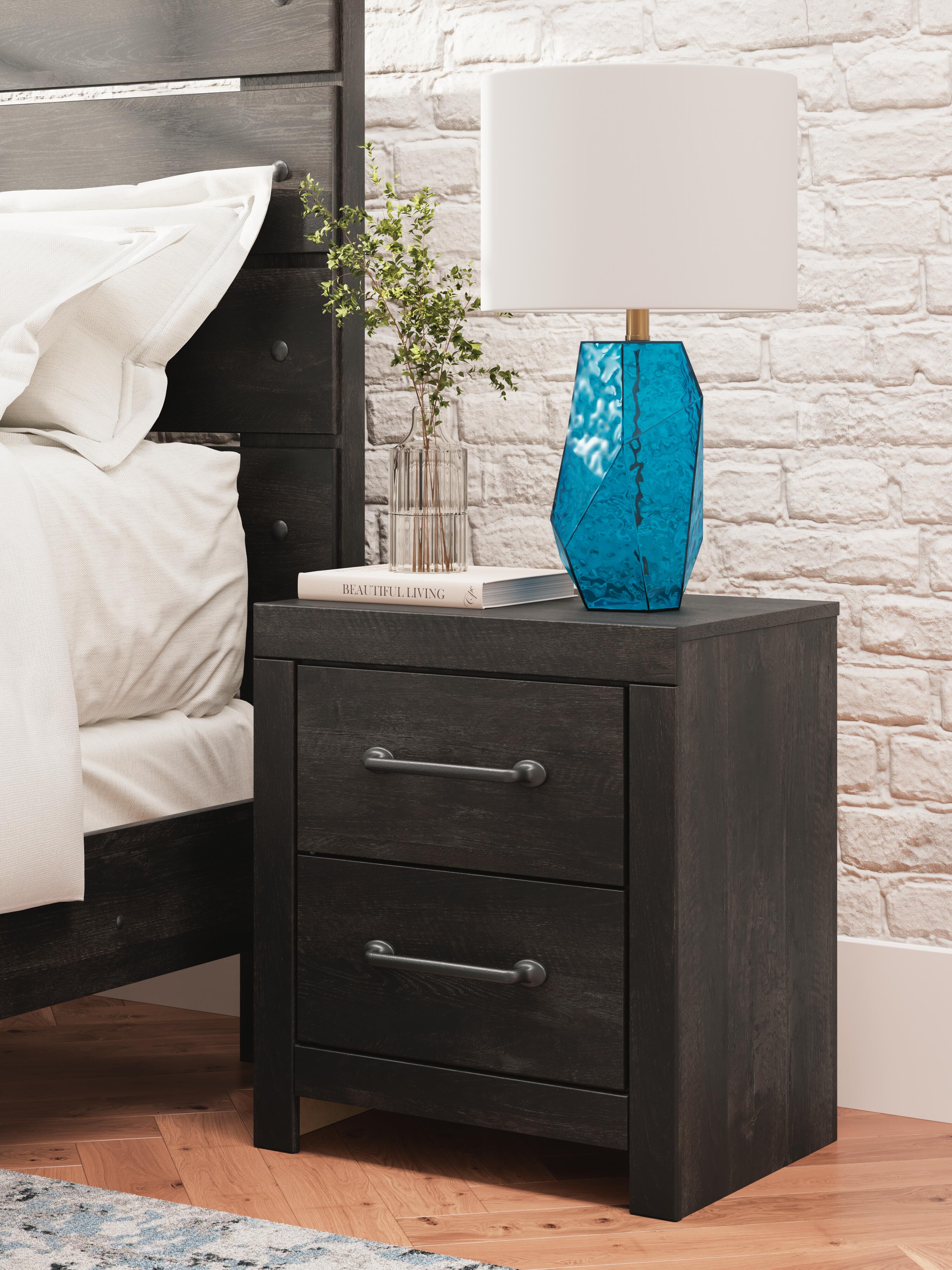 Dar Furniture - Ashley Furniture - Hollivern Nightstand - Two Drawer Night Stand / Dark Gray - PCB2108-92