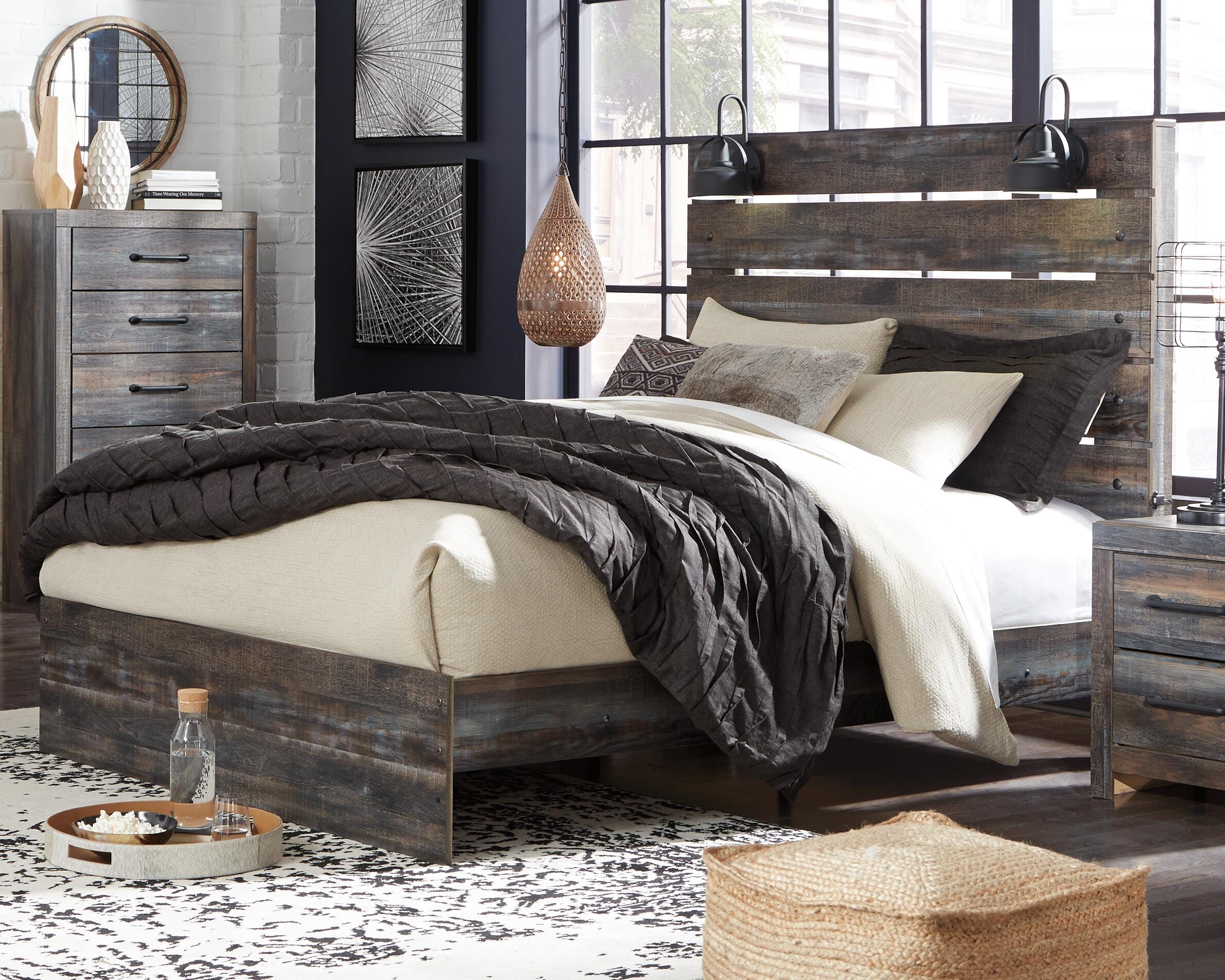 Dar Furniture - Ashley Furniture - Drystan Queen Panel Bed - Queen Panel Bed / Multi - B211B4