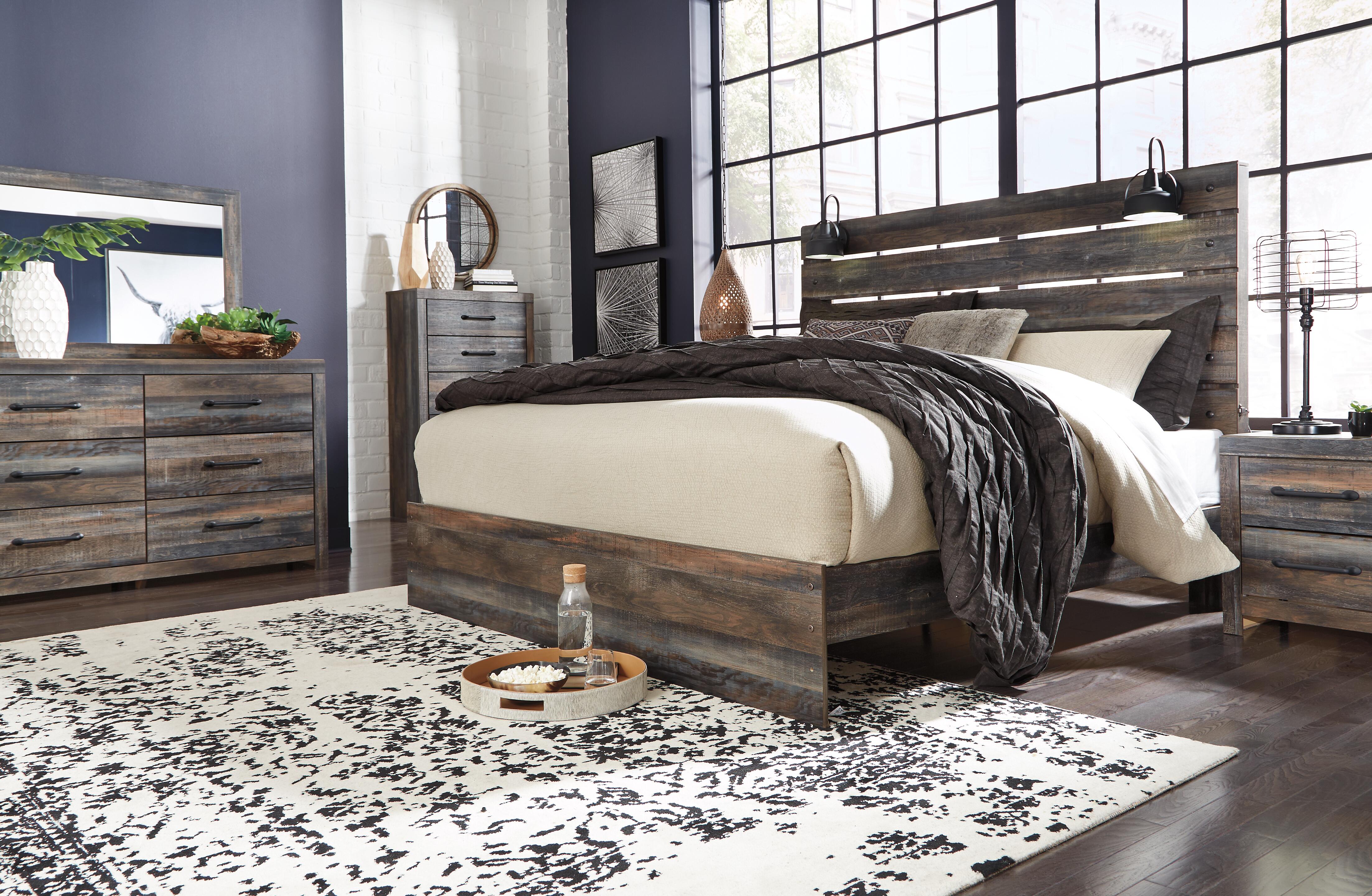 Dar Furniture - Ashley Furniture - Drystan King Panel Bed - King Panel Bed / Multi - B211B14