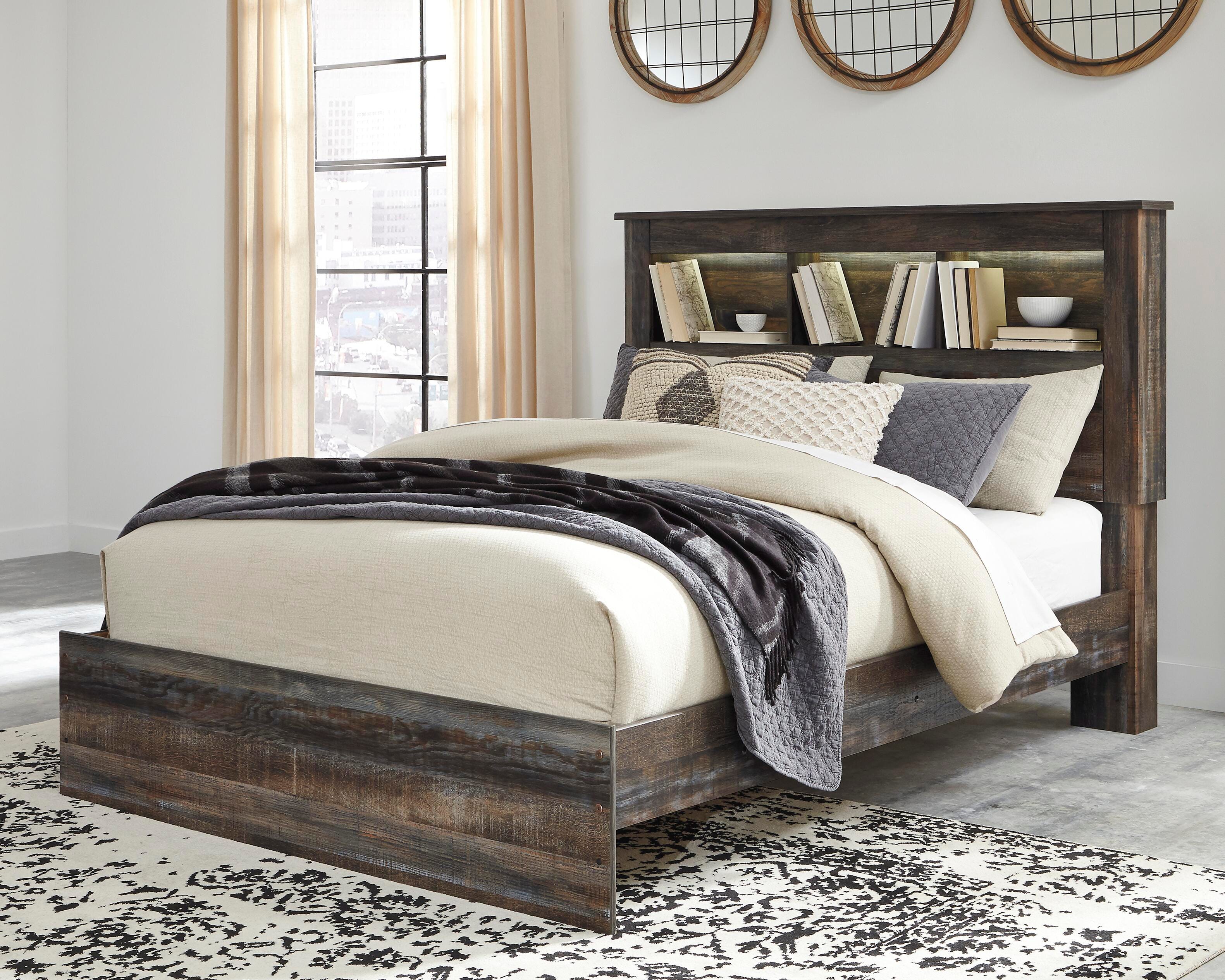 Dar Furniture - Ashley Furniture - Drystan Queen Bookcase Bed - Queen Bookcase Bed / Multi - B211B16