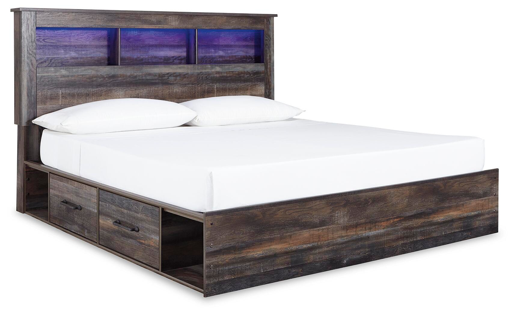 Drystan King Bookcase Bed with 4 Storage Drawers
