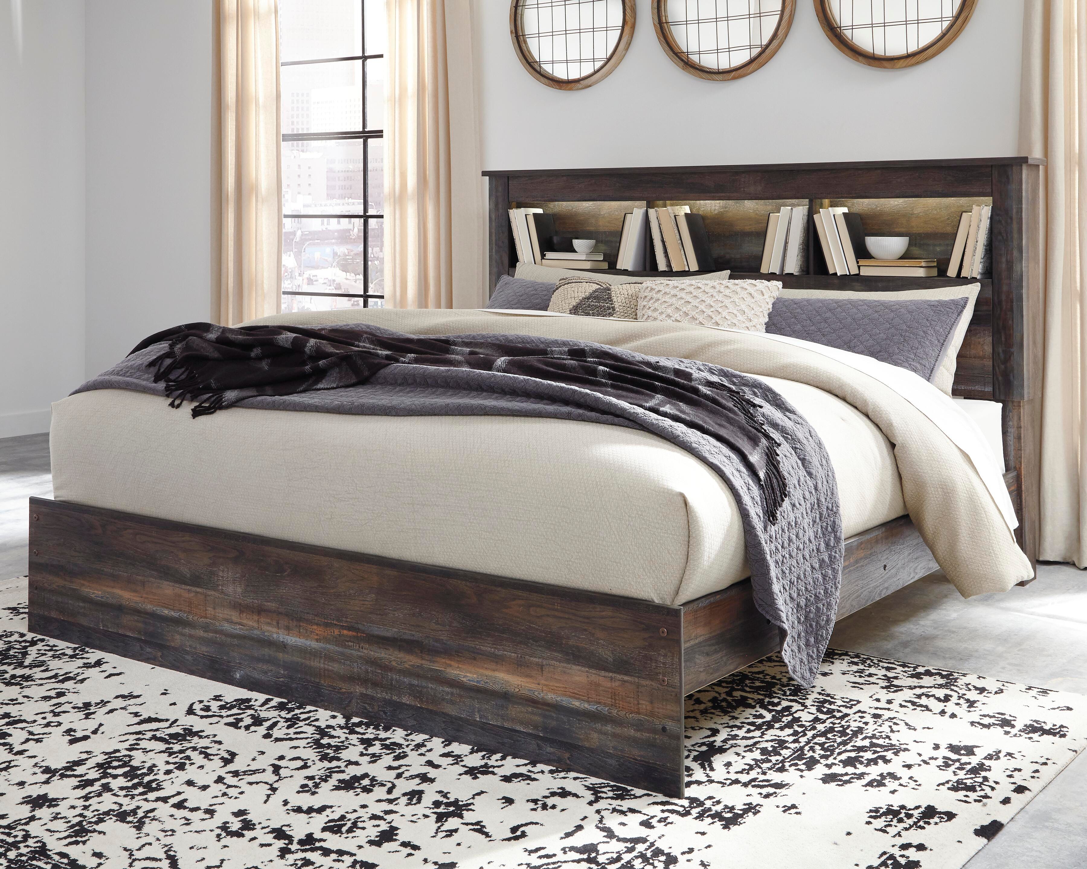 Dar Furniture - Ashley Furniture - Drystan King Bookcase Bed - King Bookcase Bed / Multi - B211B53
