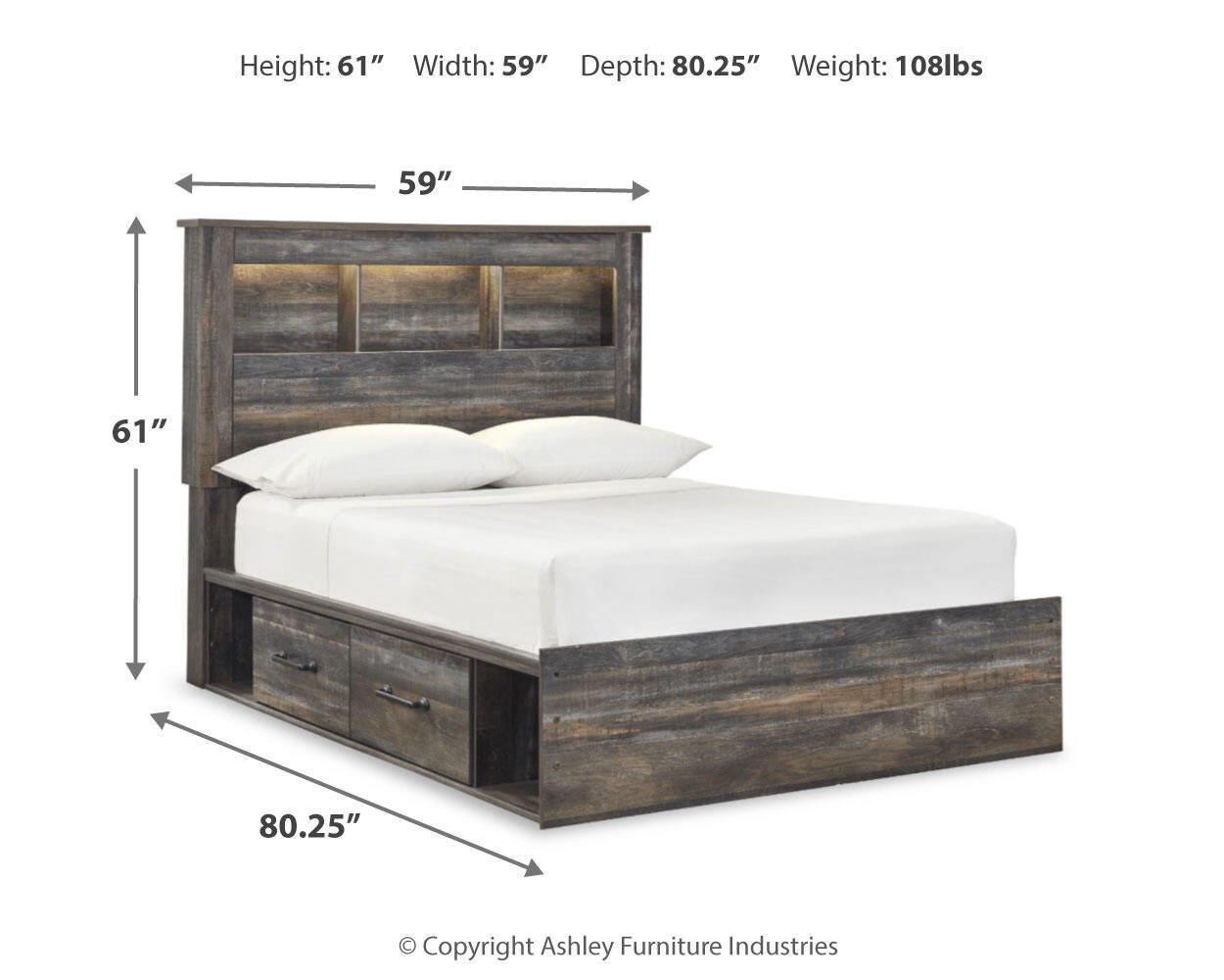 Drystan Full Bookcase Bed