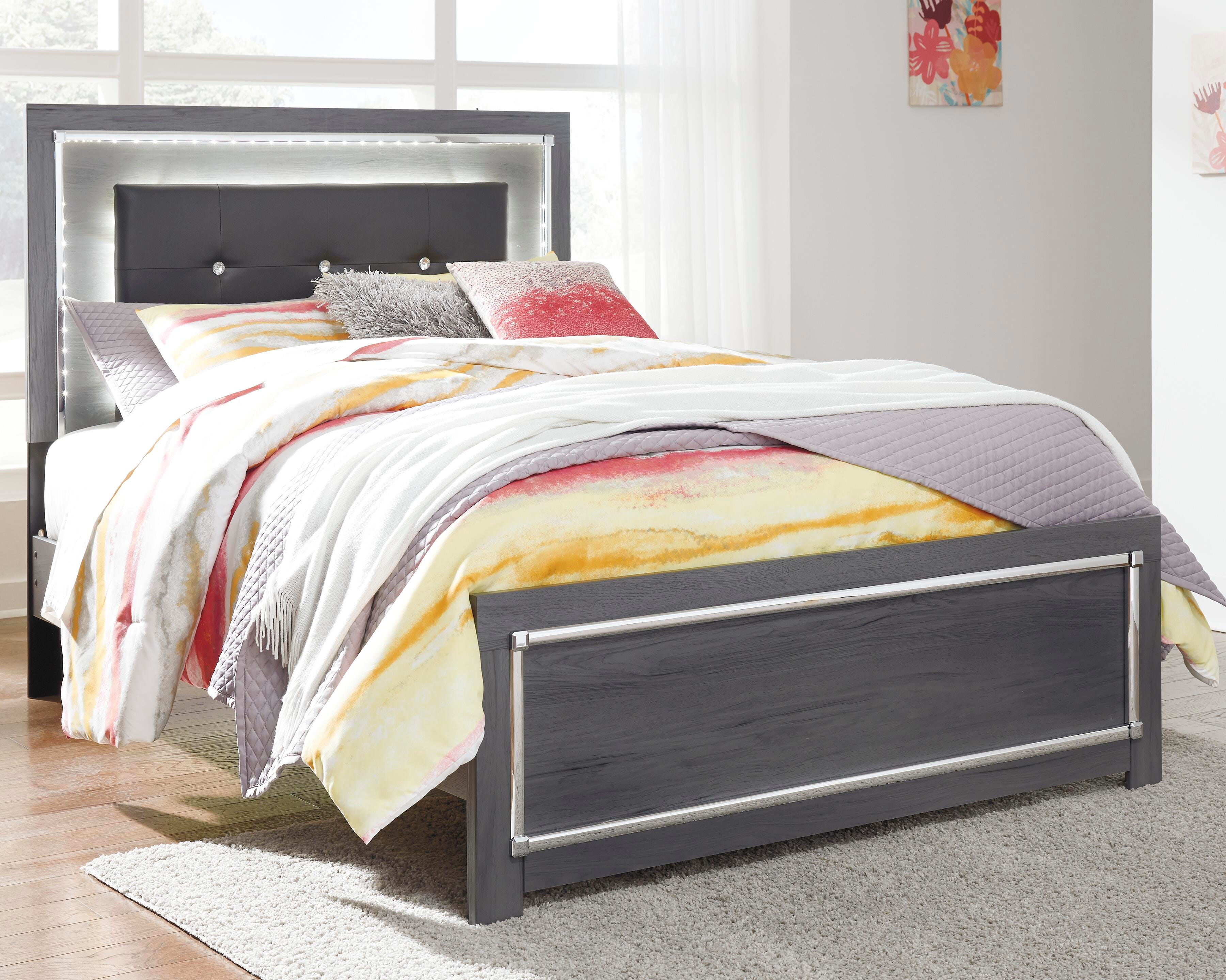Dar Furniture - Ashley Furniture - Lodanna Full Panel Bed - Full Panel Bed / Gray - B214B4