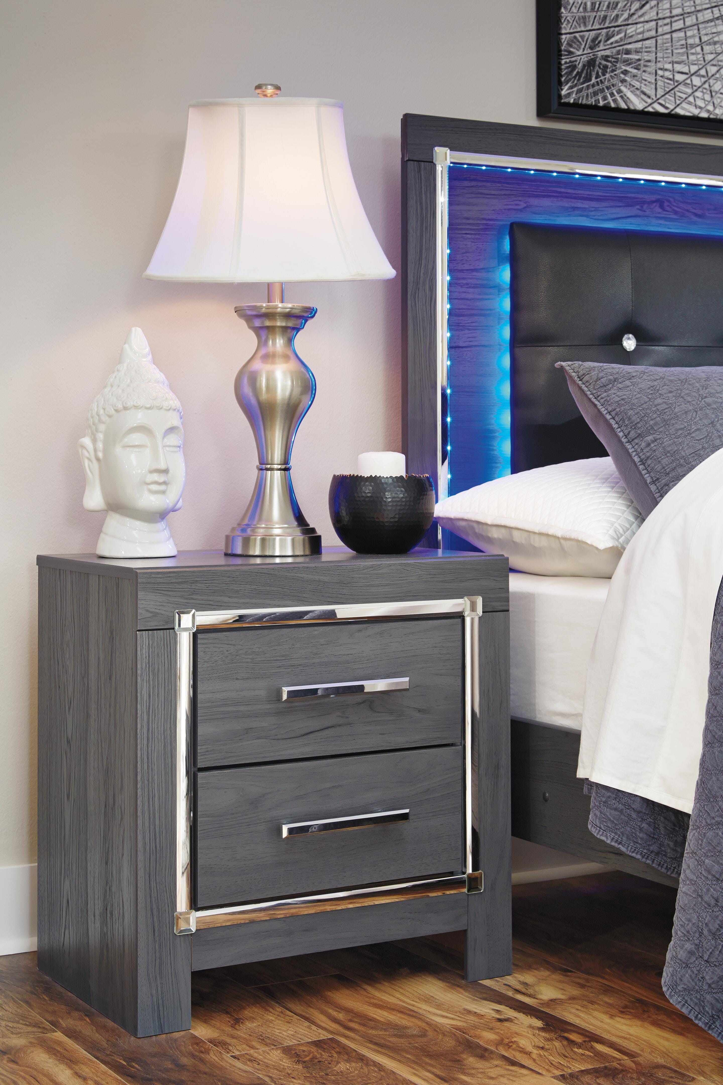 Dar Furniture - Ashley Furniture - Lodanna Nightstand - Two Drawer Night Stand / Gray - B214-92