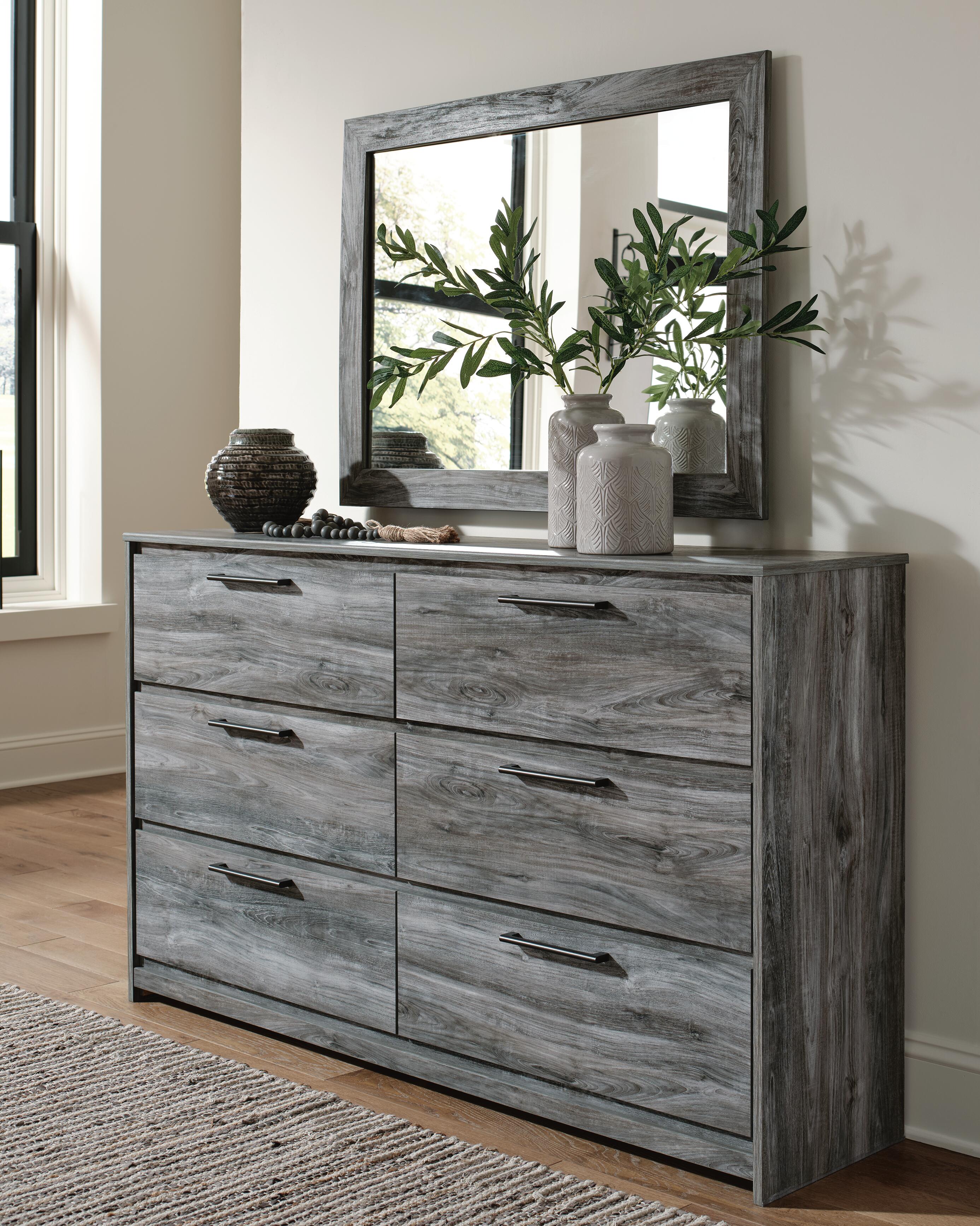Dar Furniture - Ashley Furniture - Baystorm Dresser and Mirror - Dresser and Mirror / Gray - B221B30