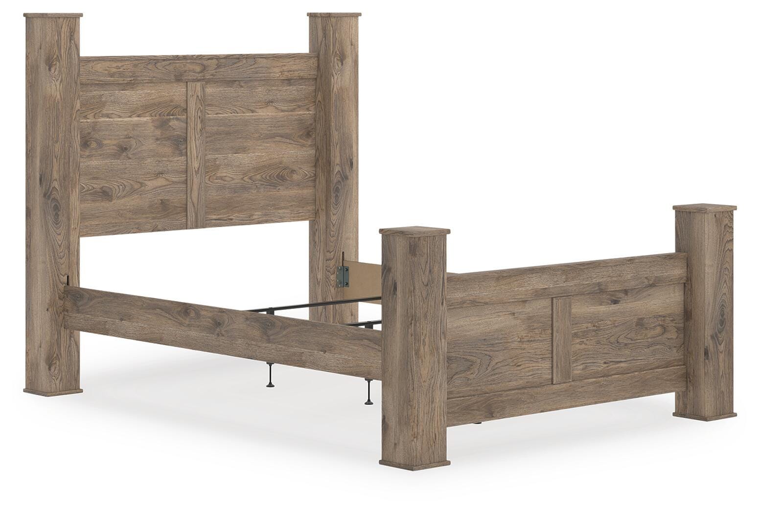 Dar Furniture - Ashley Furniture - Rusticott Queen Poster Bed - Queen Poster Bed / Brown - PCB2260B4