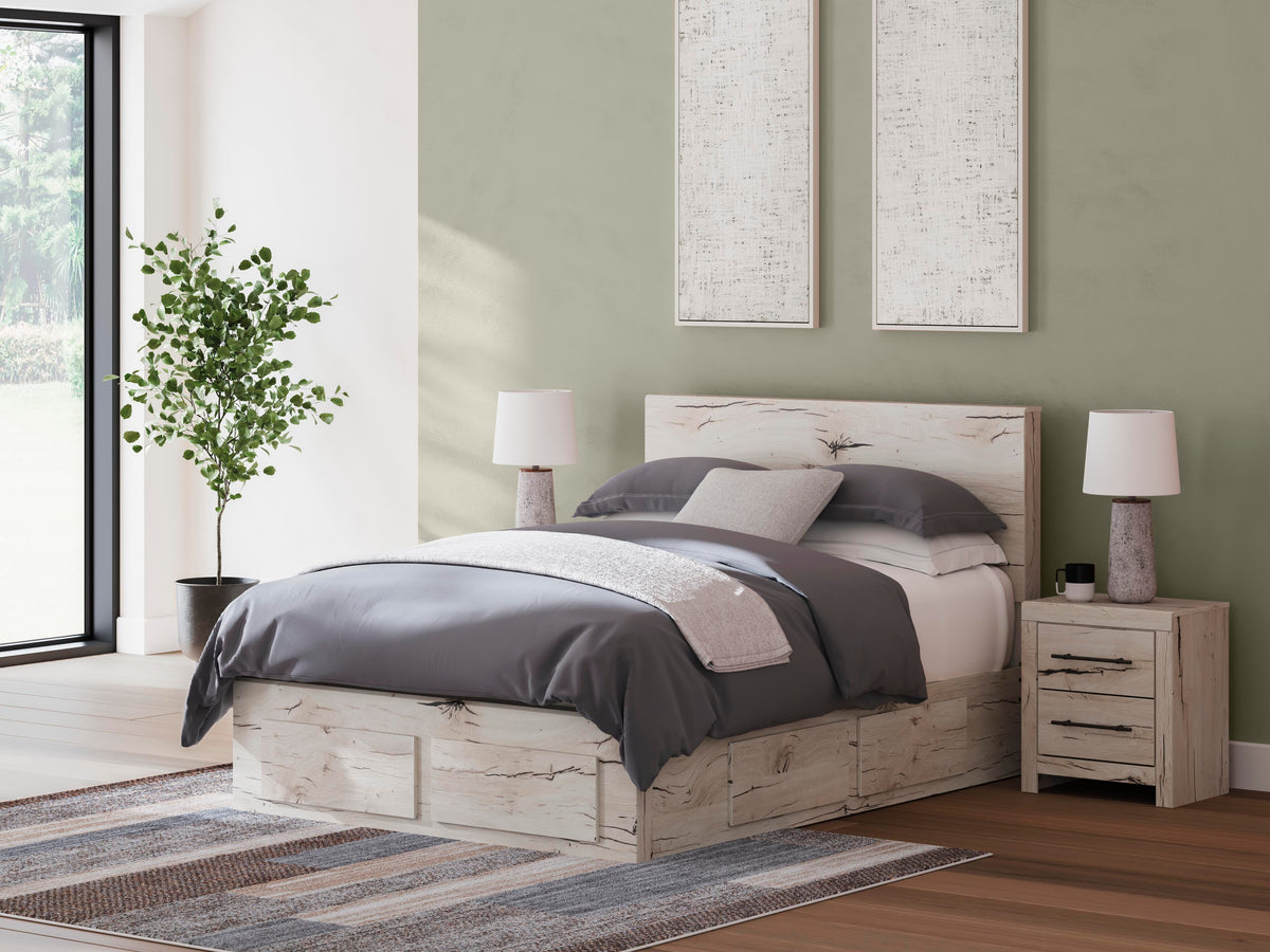 Dar Furniture - Ashley Furniture - Lawroy Queen Panel Storage Bed - Queen Panel Storage Bed / Light Natural - B2310B9