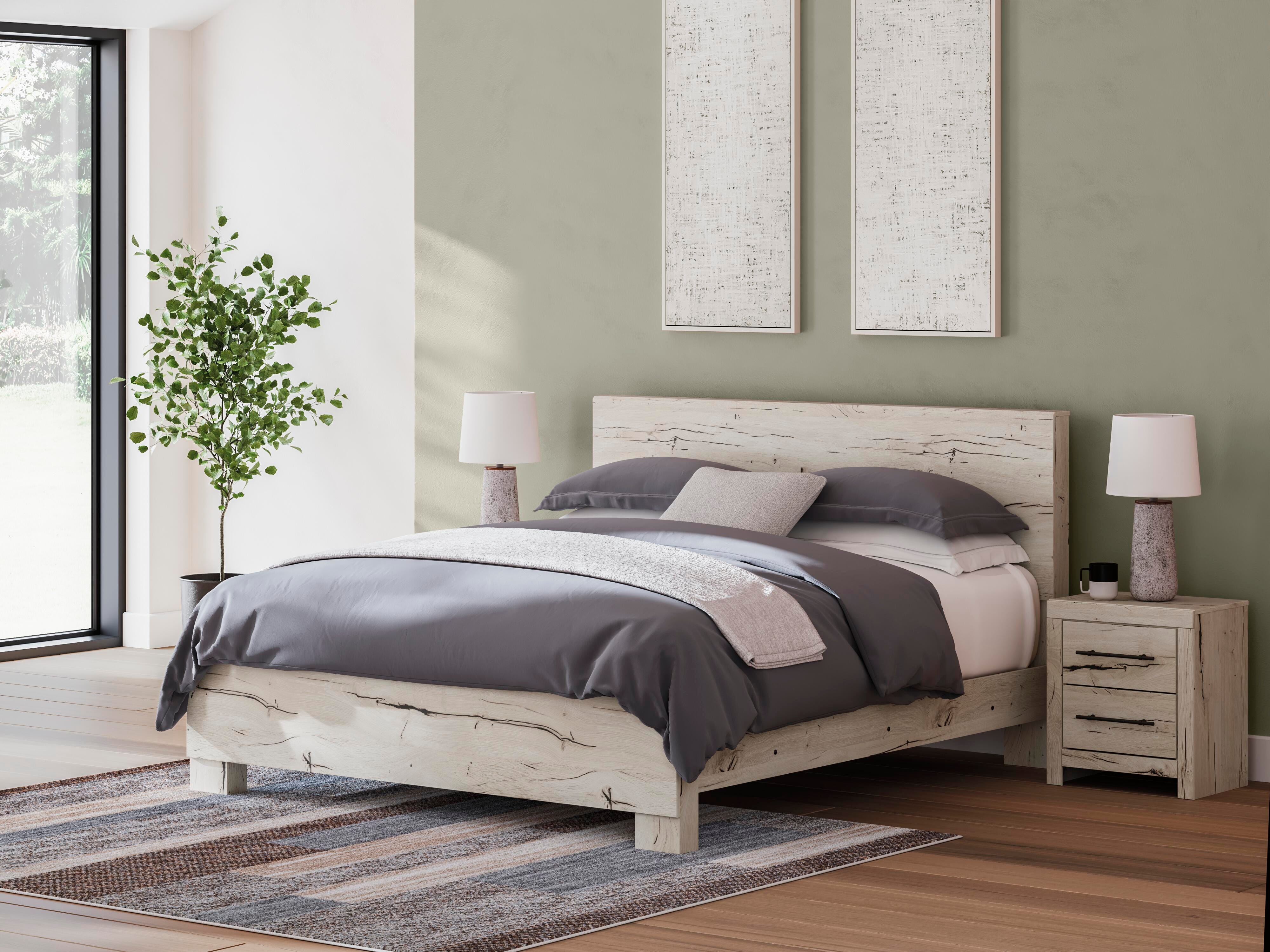 Dar Furniture - Ashley Furniture - Lawroy King Panel Bed - King Panel Bed / Light Natural - B2310B10
