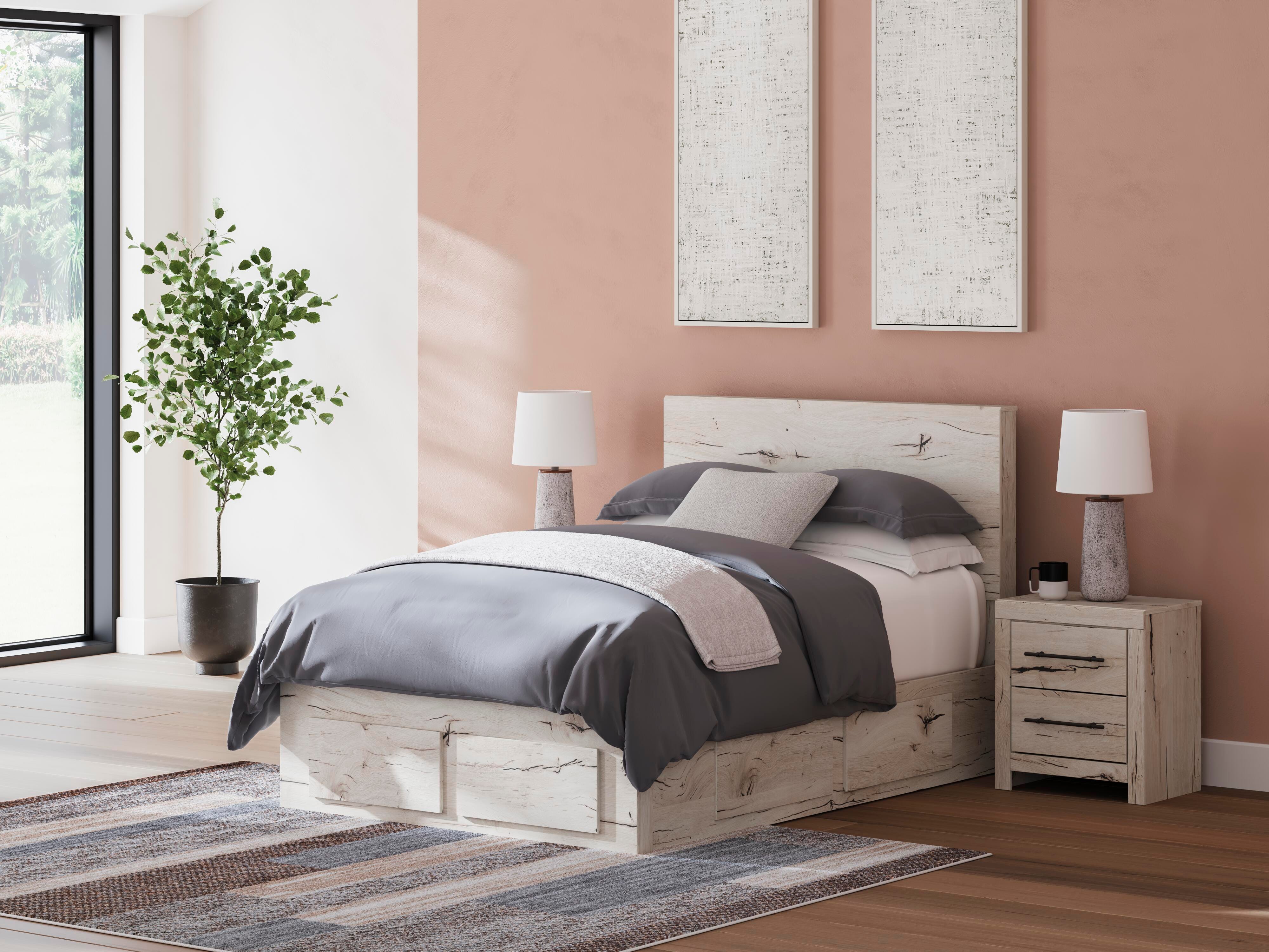 Dar Furniture - Ashley Furniture - Lawroy Full Panel Storage Bed - Full Panel Storage Bed / Light Natural - B2310B24