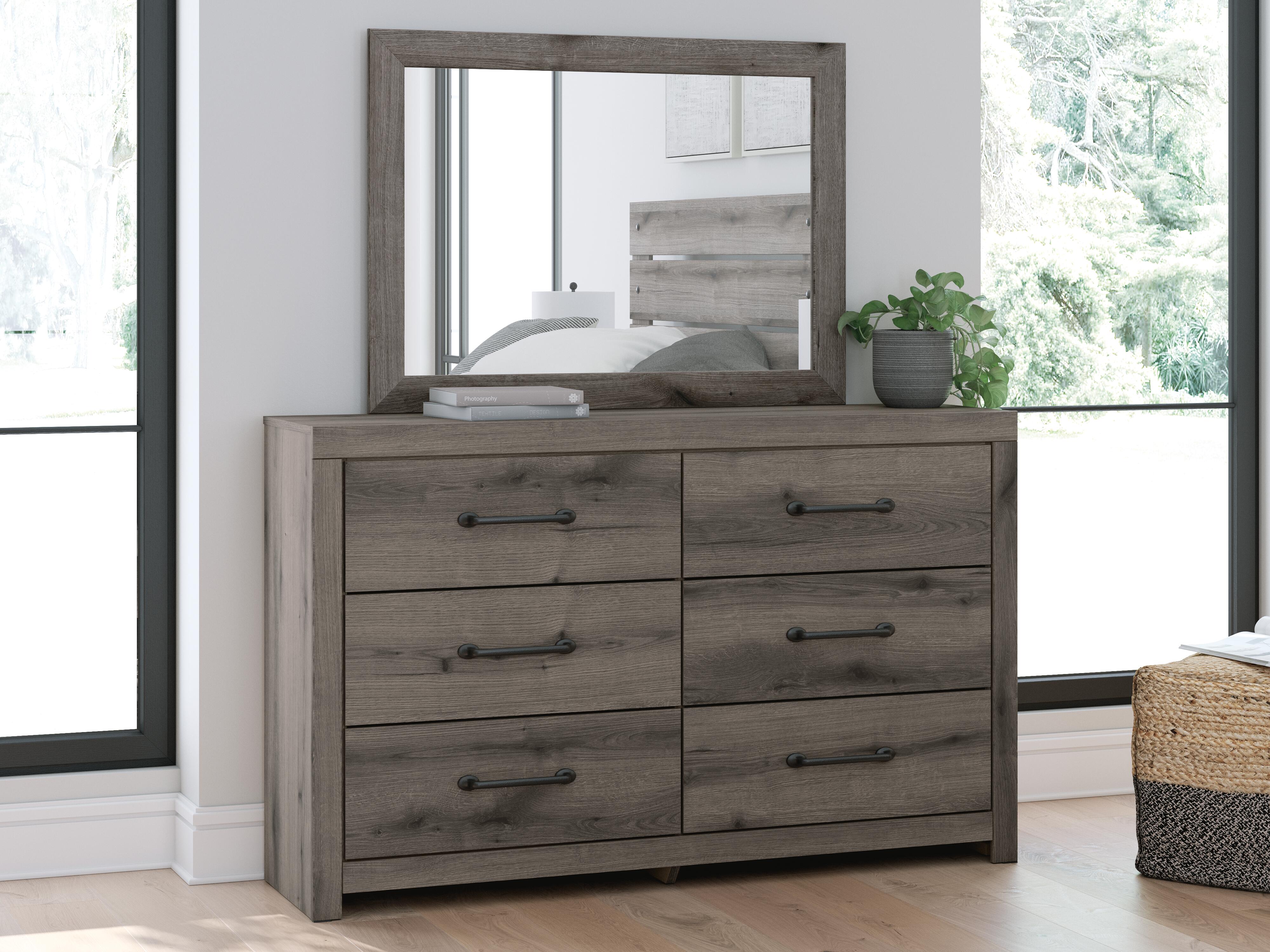 Dar Furniture - Ashley Furniture - Graystorm Dresser and Mirror - Dresser and Mirror / Brown Gray - PCB2405B1