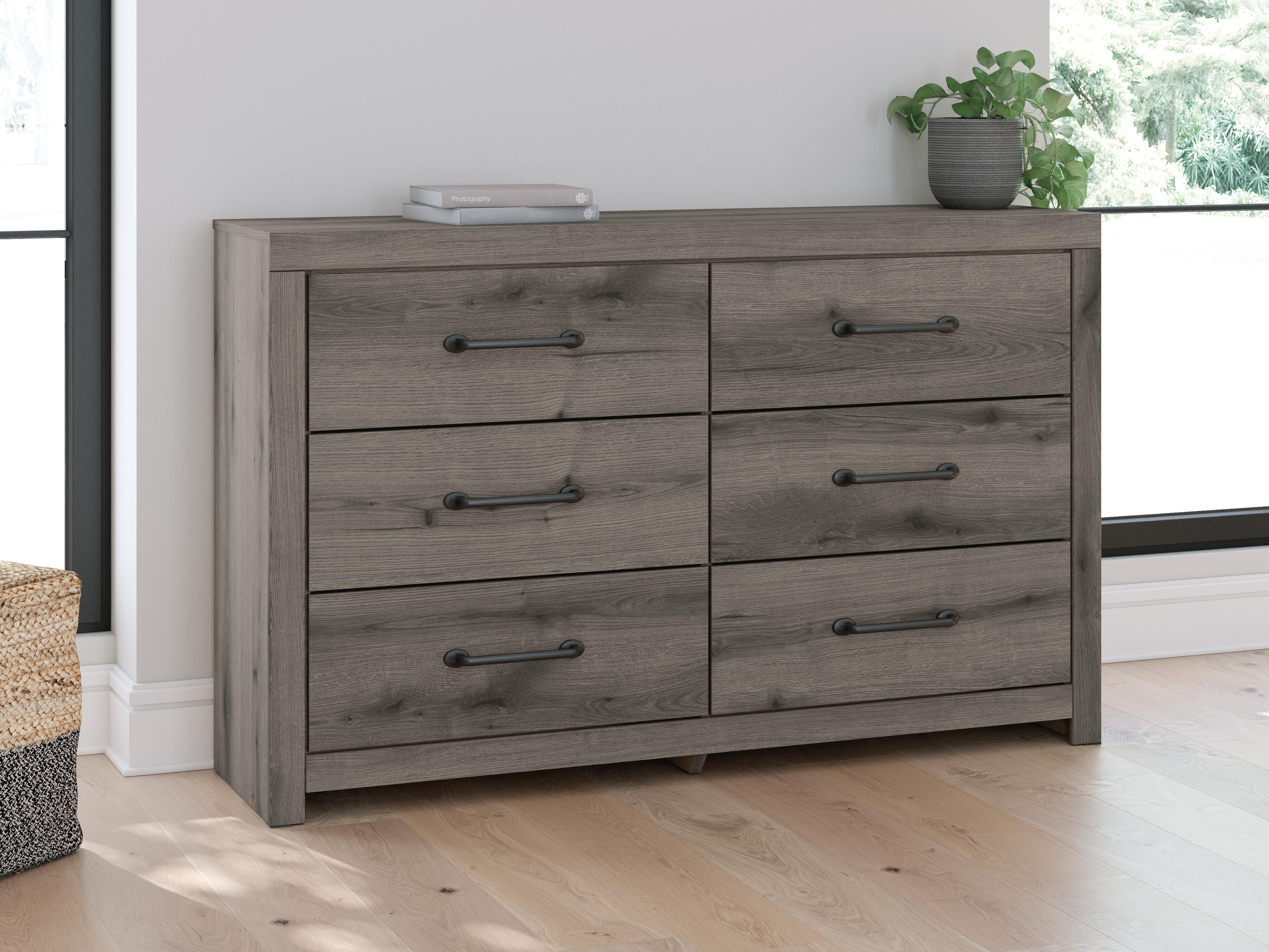 Dar Furniture - Ashley Furniture - Graystorm Dresser - Six Drawer Dresser / Brown Gray - PCB2405-31