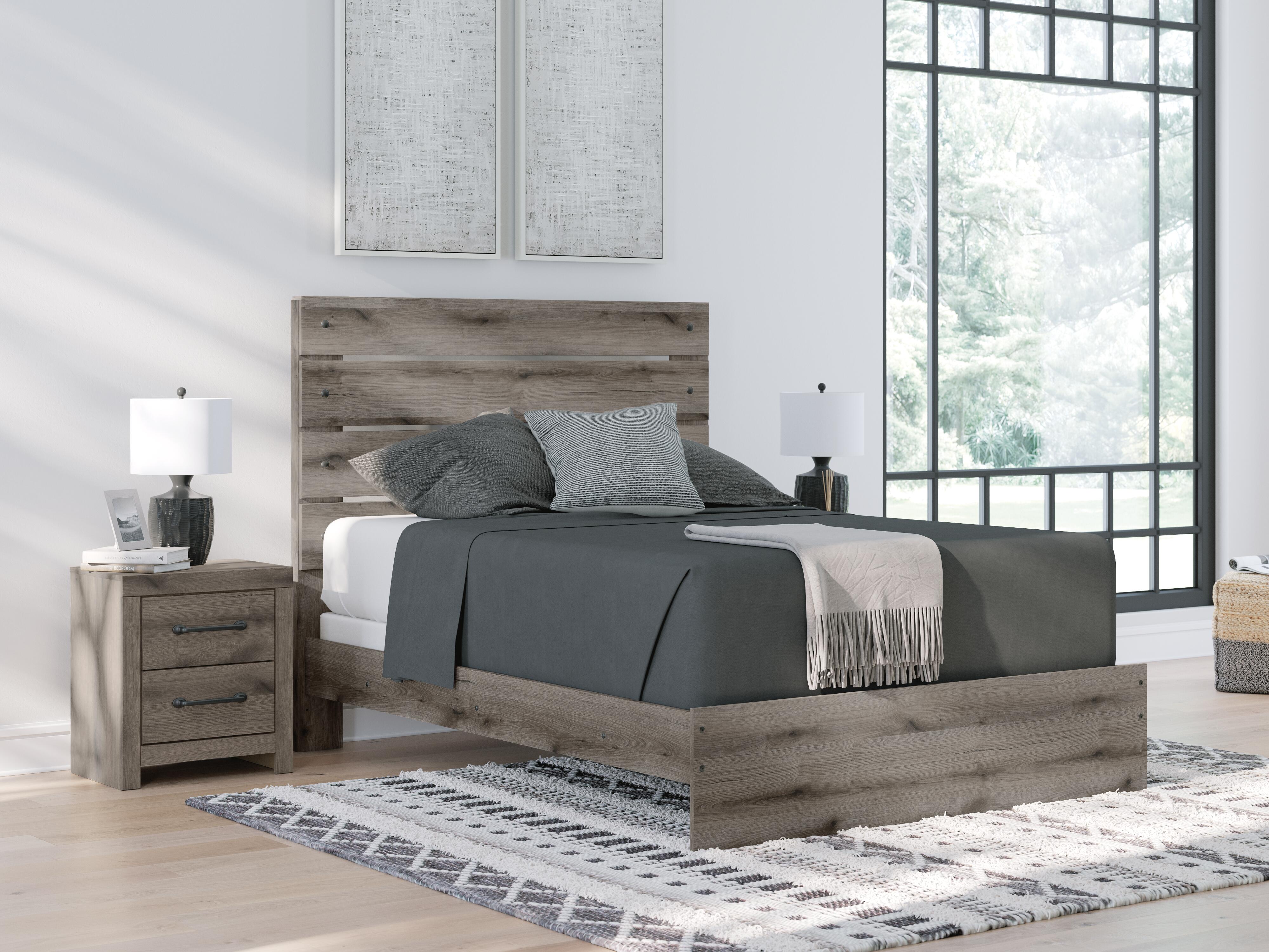 Dar Furniture - Ashley Furniture - Graystorm Queen Panel Bed - Queen Panel Bed / Brown Gray - PCB2405B2