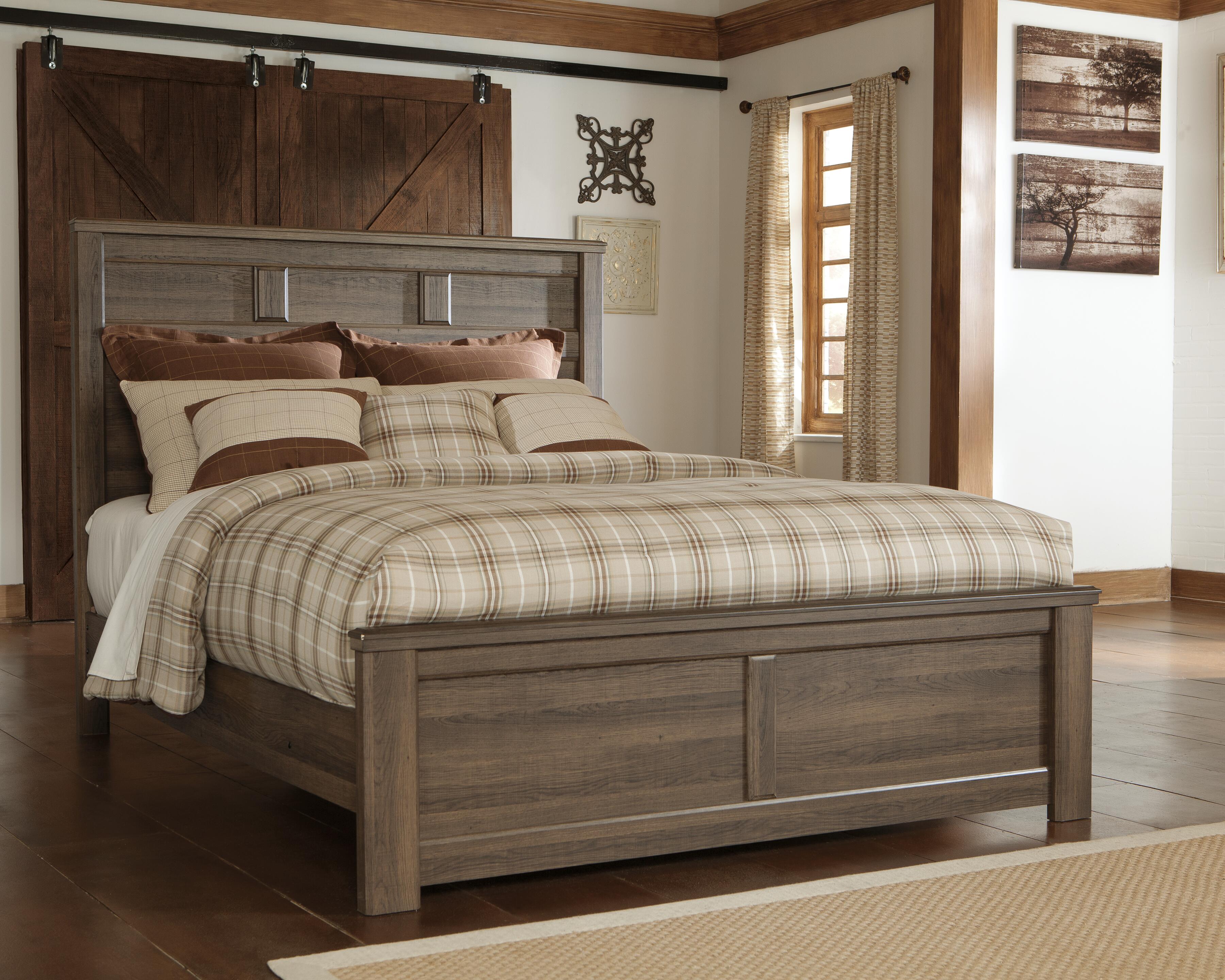 Dar Furniture - Ashley Furniture - Juararo Queen Panel Bed - Queen Panel Bed / Dark Brown - B251B6
