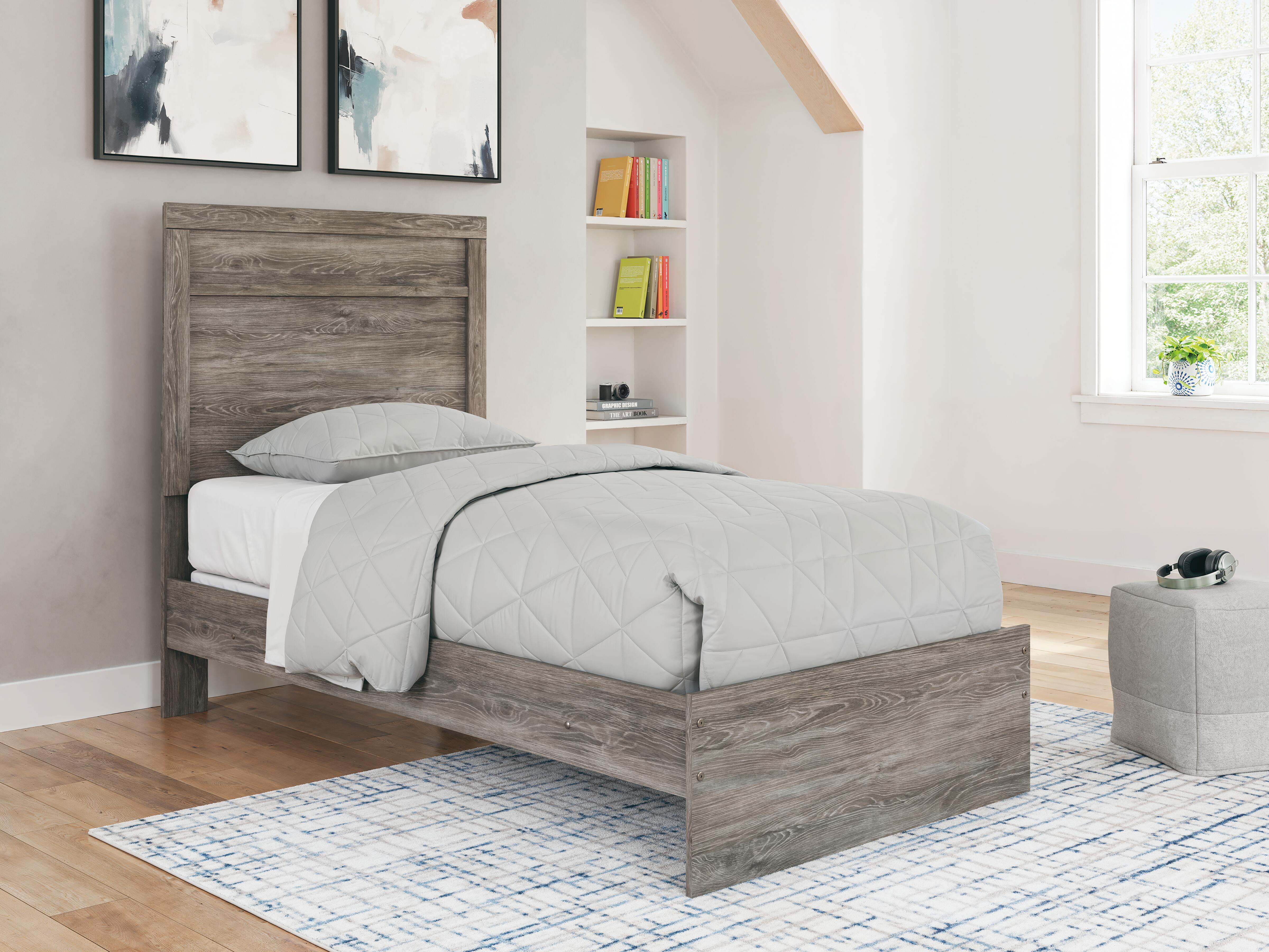 Dar Furniture - Ashley Furniture - Ralinksi Twin Panel Bed - Twin Panel Bed / Gray - B2587B11