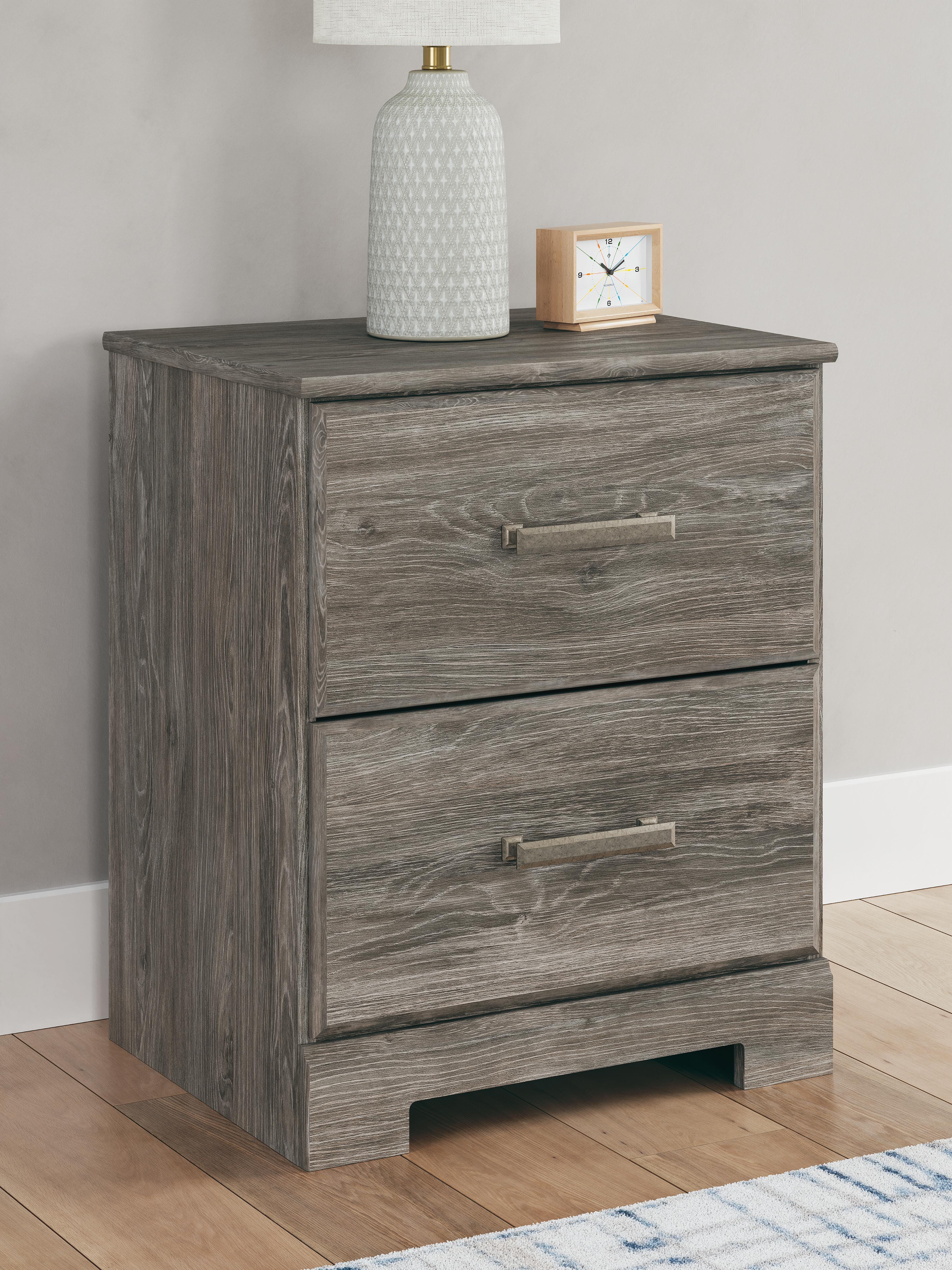 Dar Furniture - Ashley Furniture - Ralinksi Nightstand - Two Drawer Night Stand / Gray - B2587-92