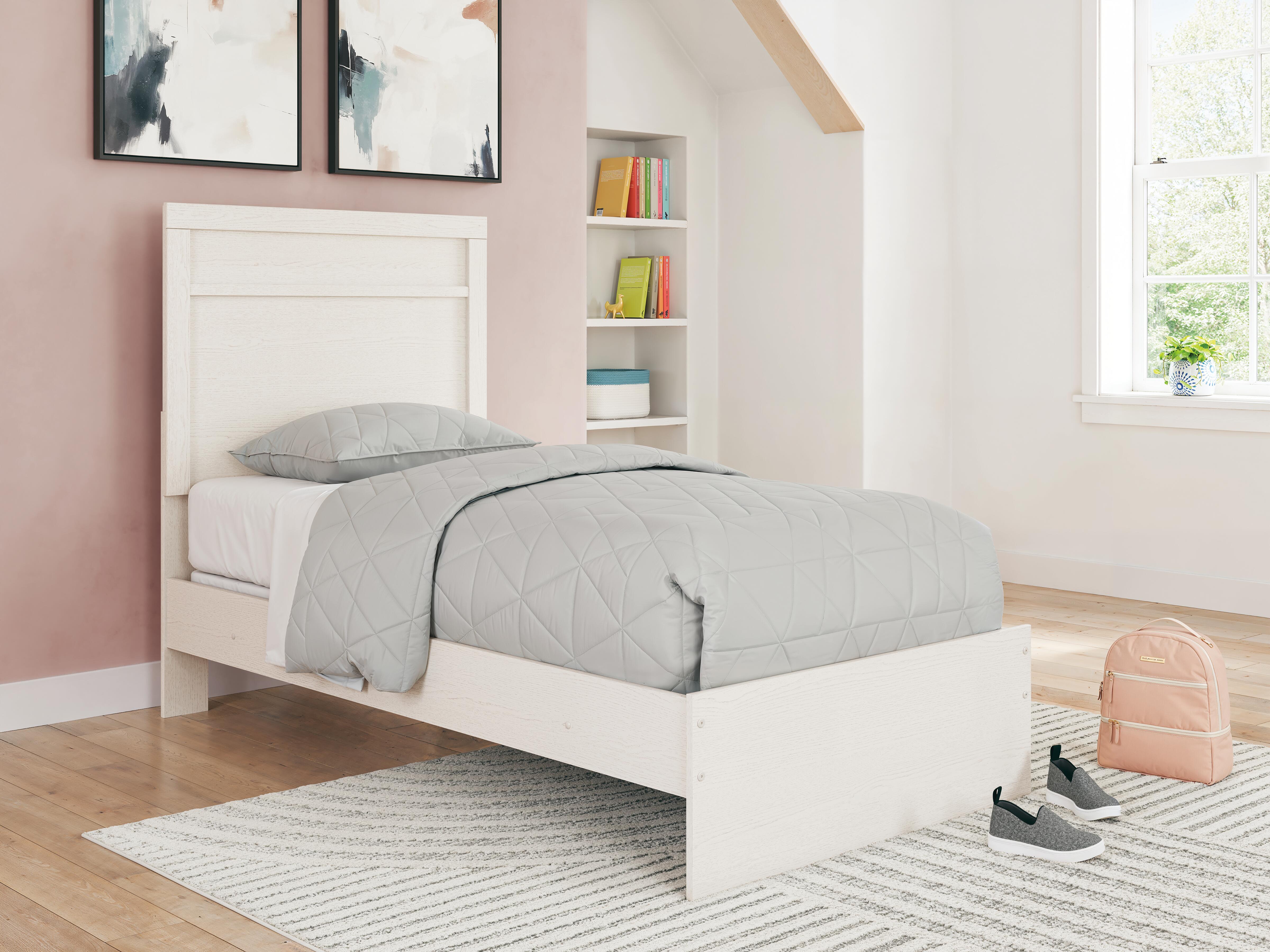 Dar Furniture - Ashley Furniture - Stelsie Twin Panel Bed - Twin Panel Bed / White - B2588B12