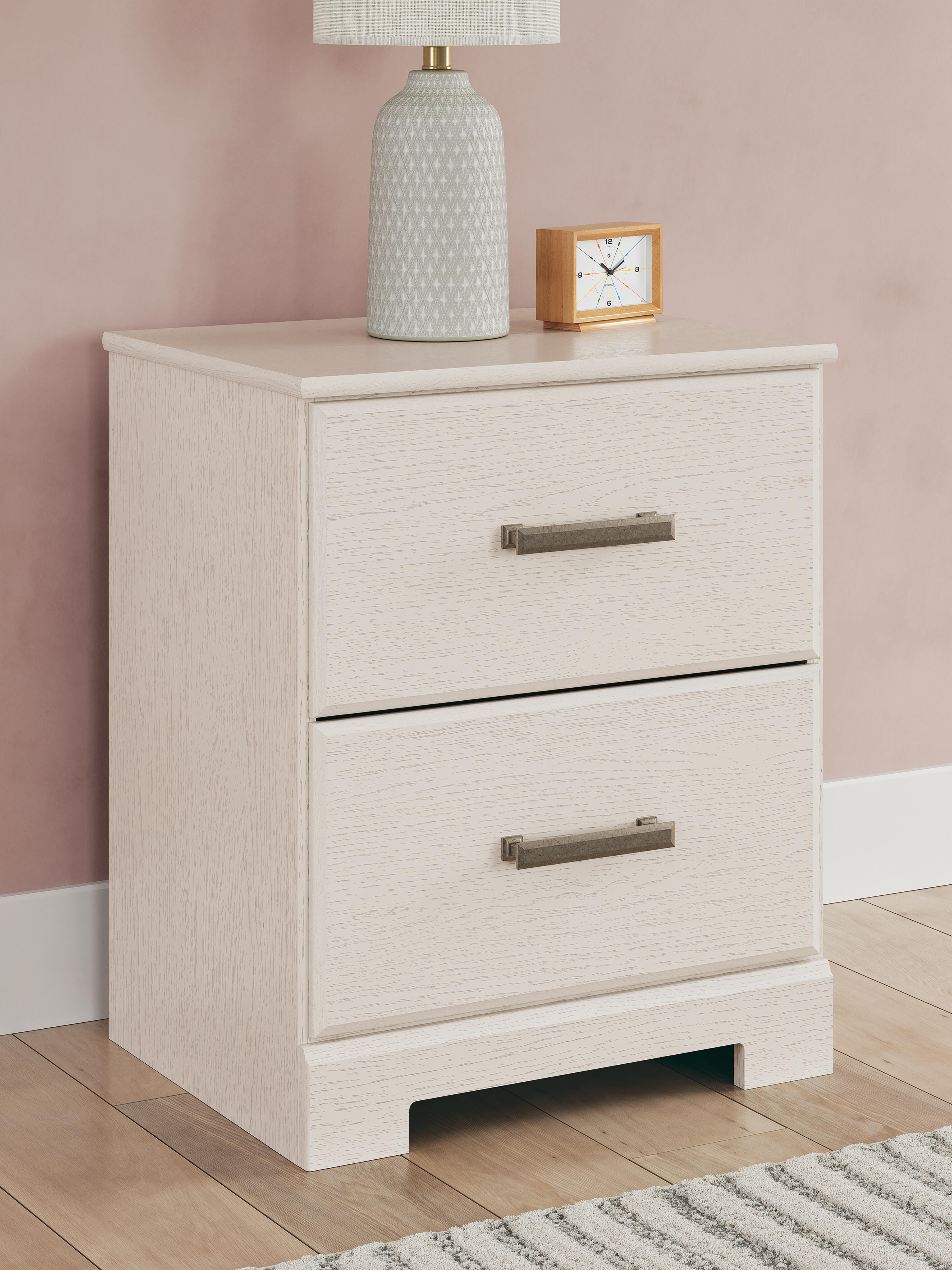 Dar Furniture - Ashley Furniture - Stelsie Nightstand - Two Drawer Night Stand / White - B2588-92