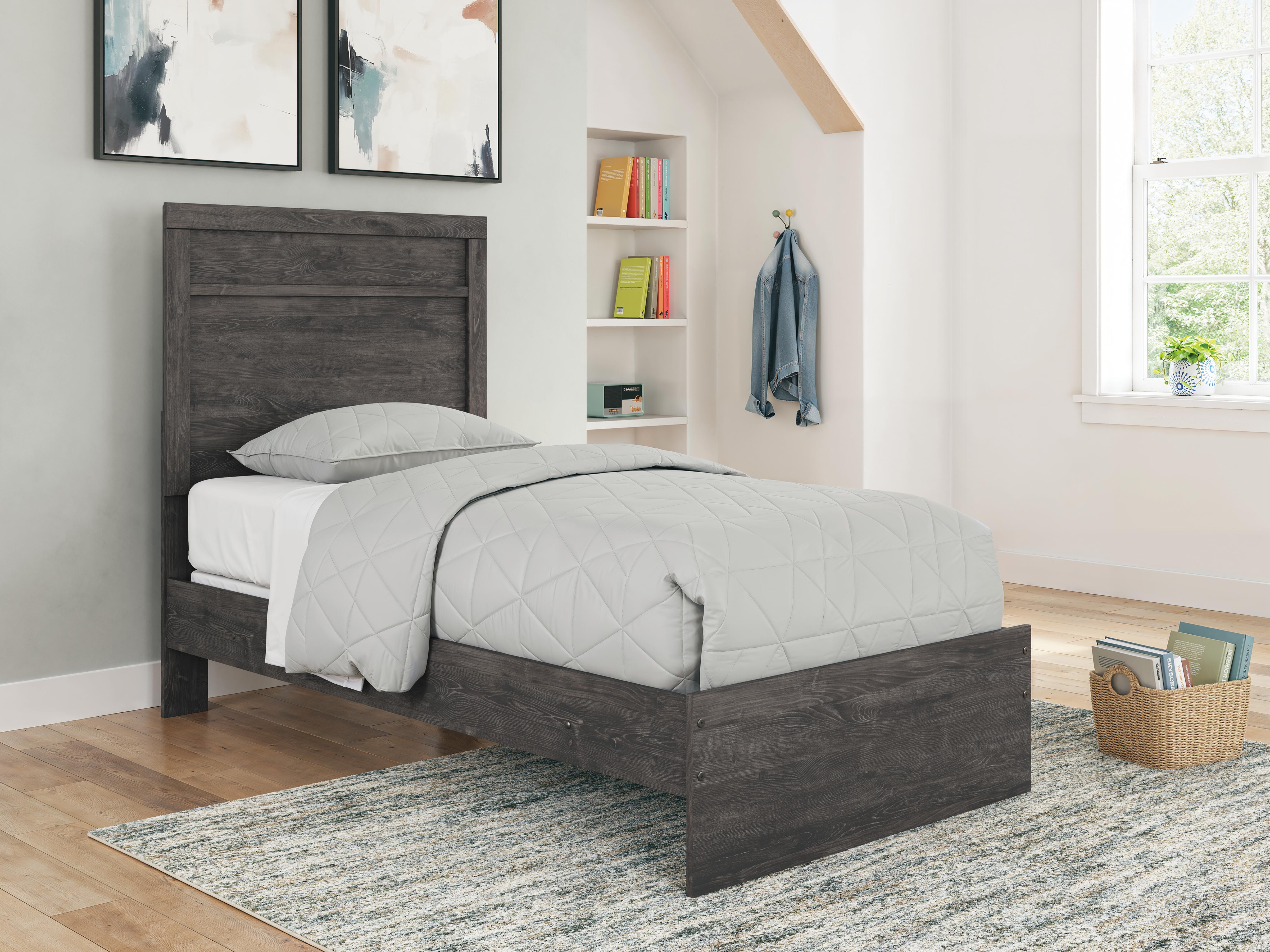 Dar Furniture - Ashley Furniture - Belachime Twin Panel Bed - Twin Panel Bed / Charcoal - B2589B11