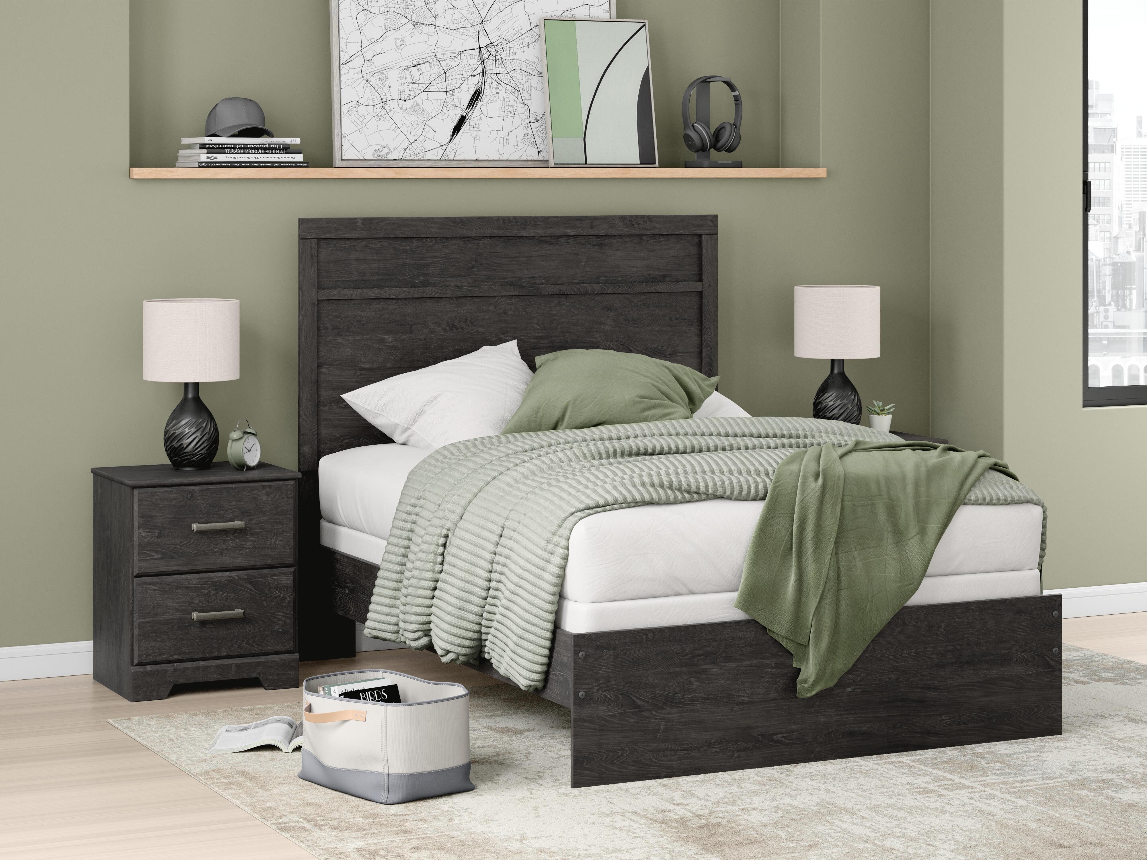 Dar Furniture - Ashley Furniture - Belachime Full Panel Bed - Full Panel Bed / Charcoal - B2589B5
