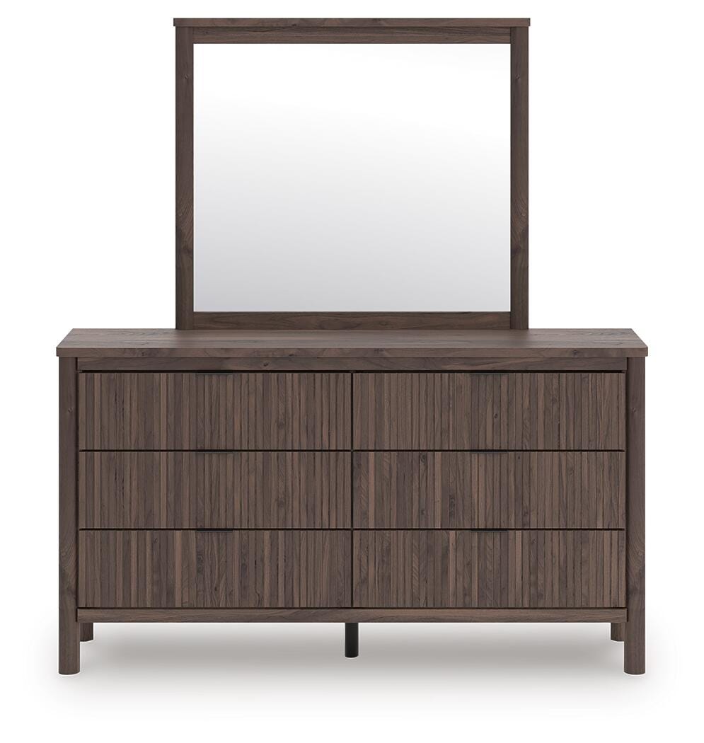 Dar Furniture - Ashley Furniture - Pamytta Dresser and Mirror - Dresser and Mirror / Brown - PCB2614B1