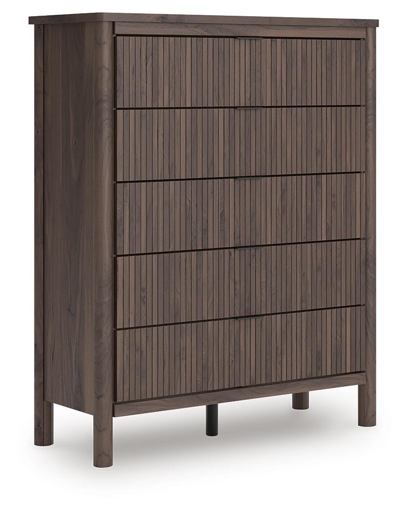 Dar Furniture - Ashley Furniture - Pamytta Wide Chest of Drawers - Five Drawer Wide Chest / Brown - PCB2614-46