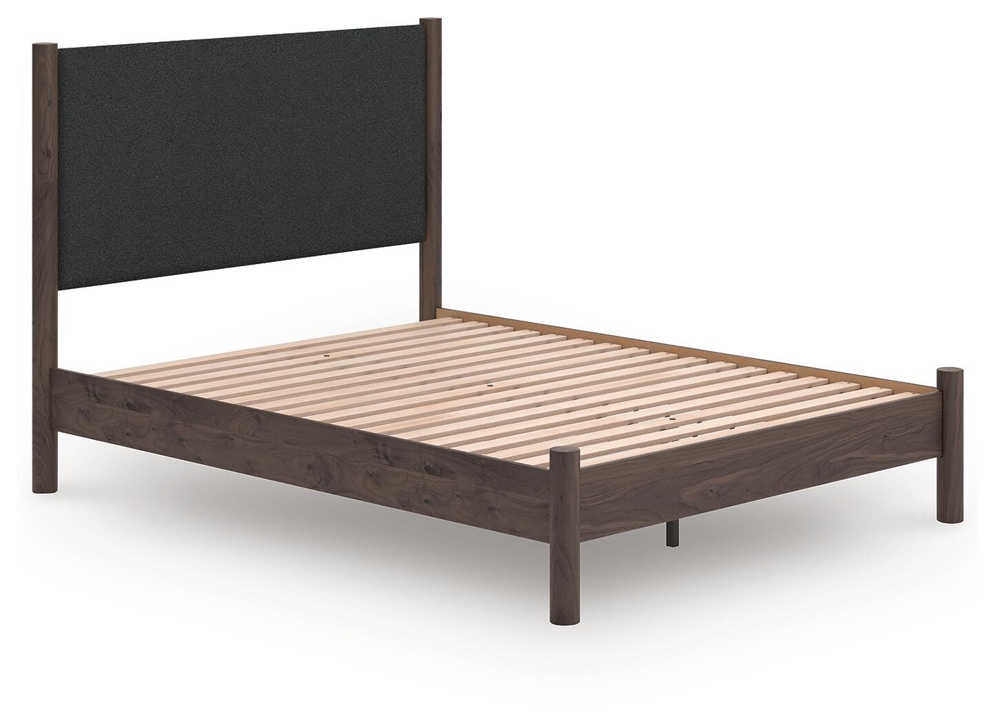 Dar Furniture - Ashley Furniture - Pamytta Queen Upholstered Panel Platform Bed - Queen Upholstered Panel Platform Bed / Brown - PCB2614B12